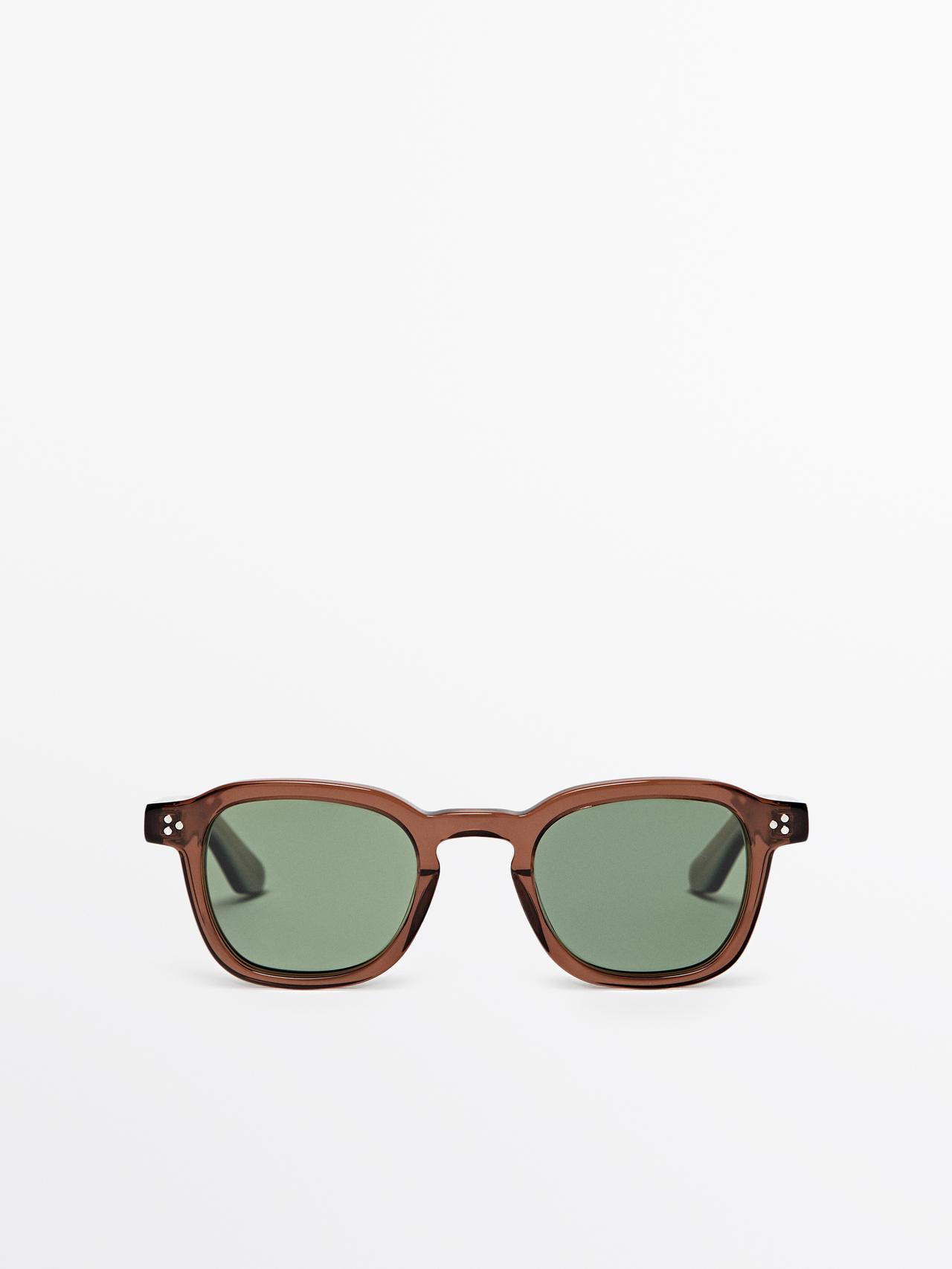 Gafas De Sol Redondas - Marron Vigore - 01 - Massimo Dutti - Hombre