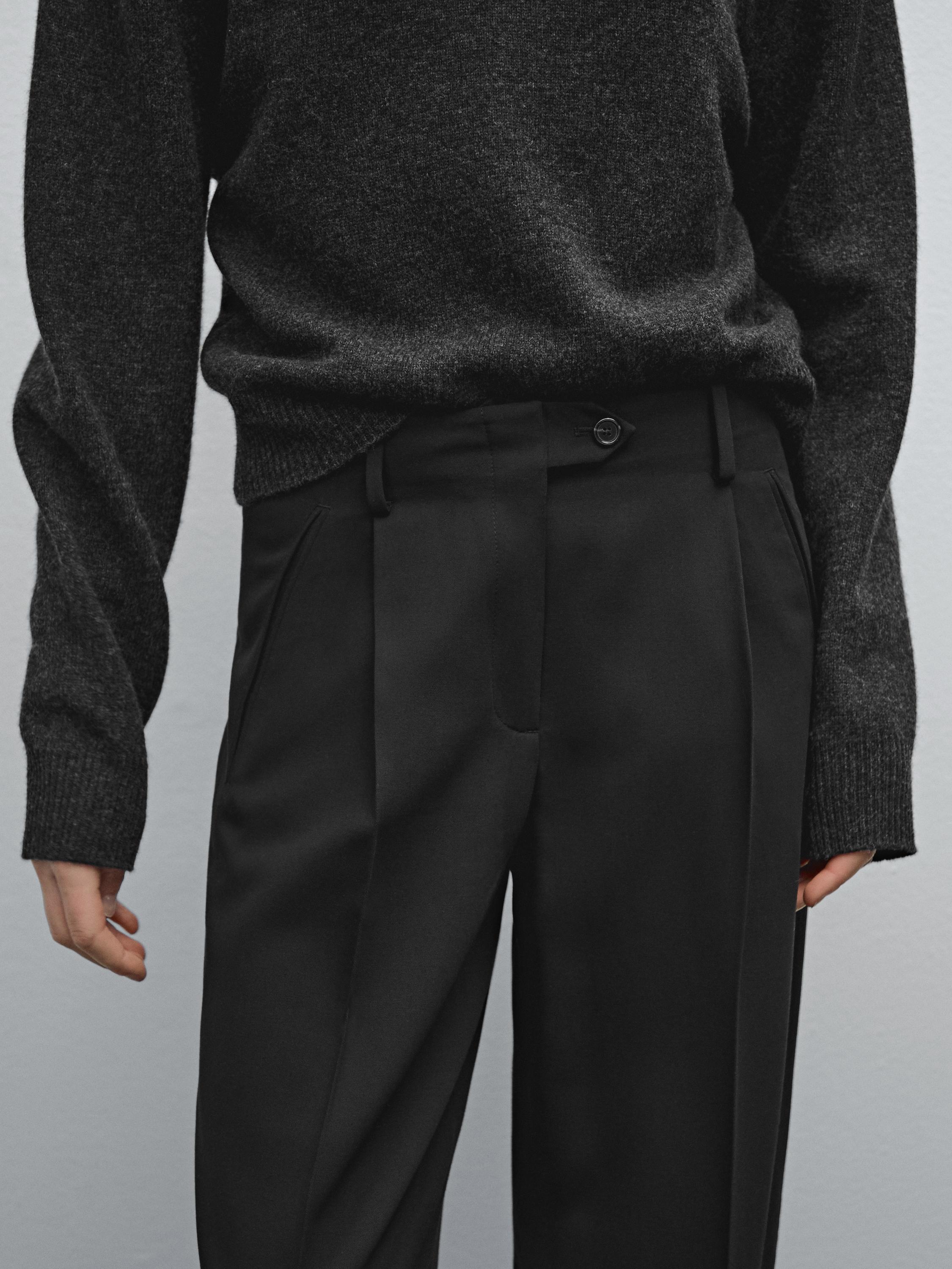 Darted trousers with tab detail
