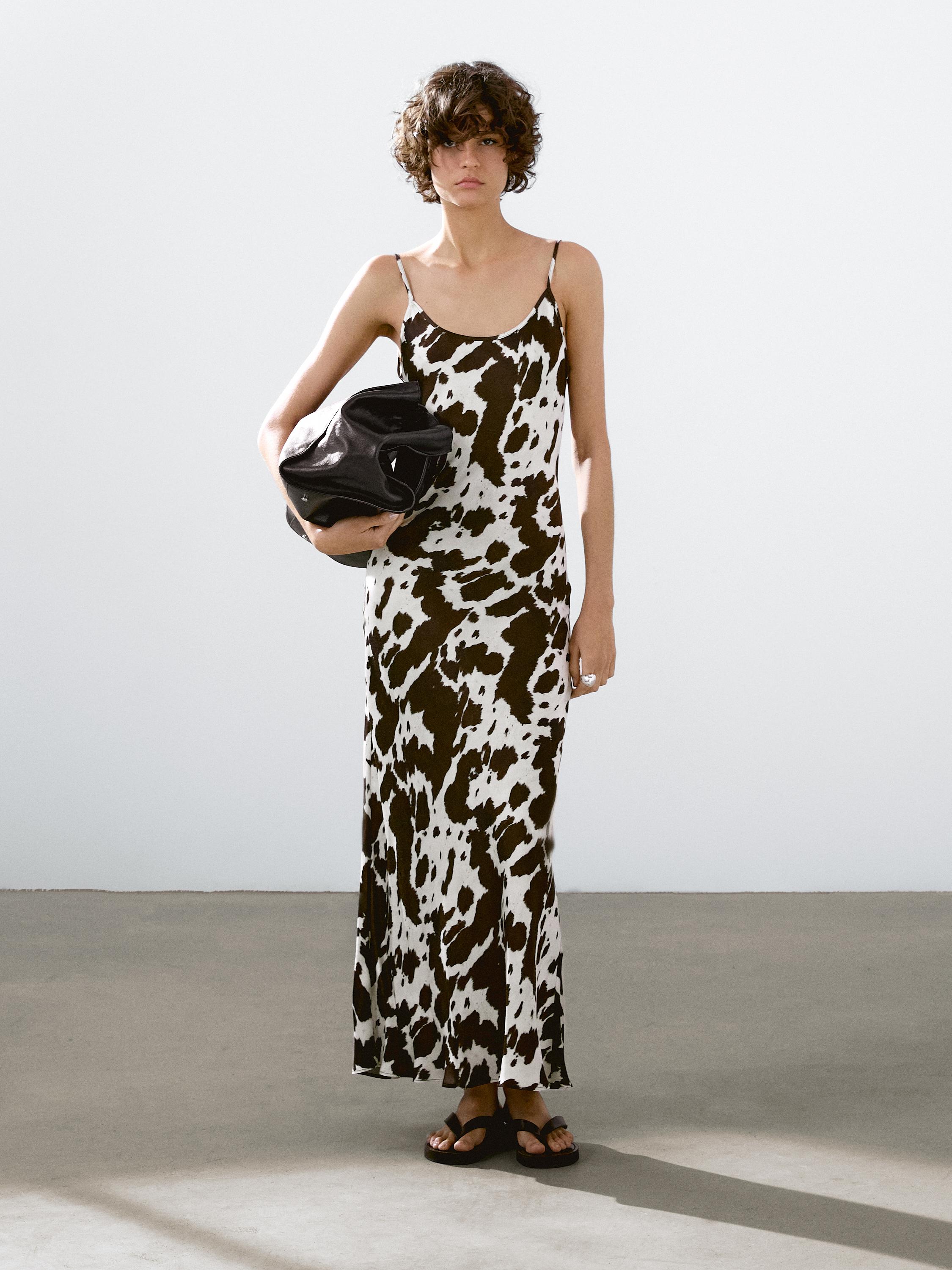 Animal print camisole midi dress