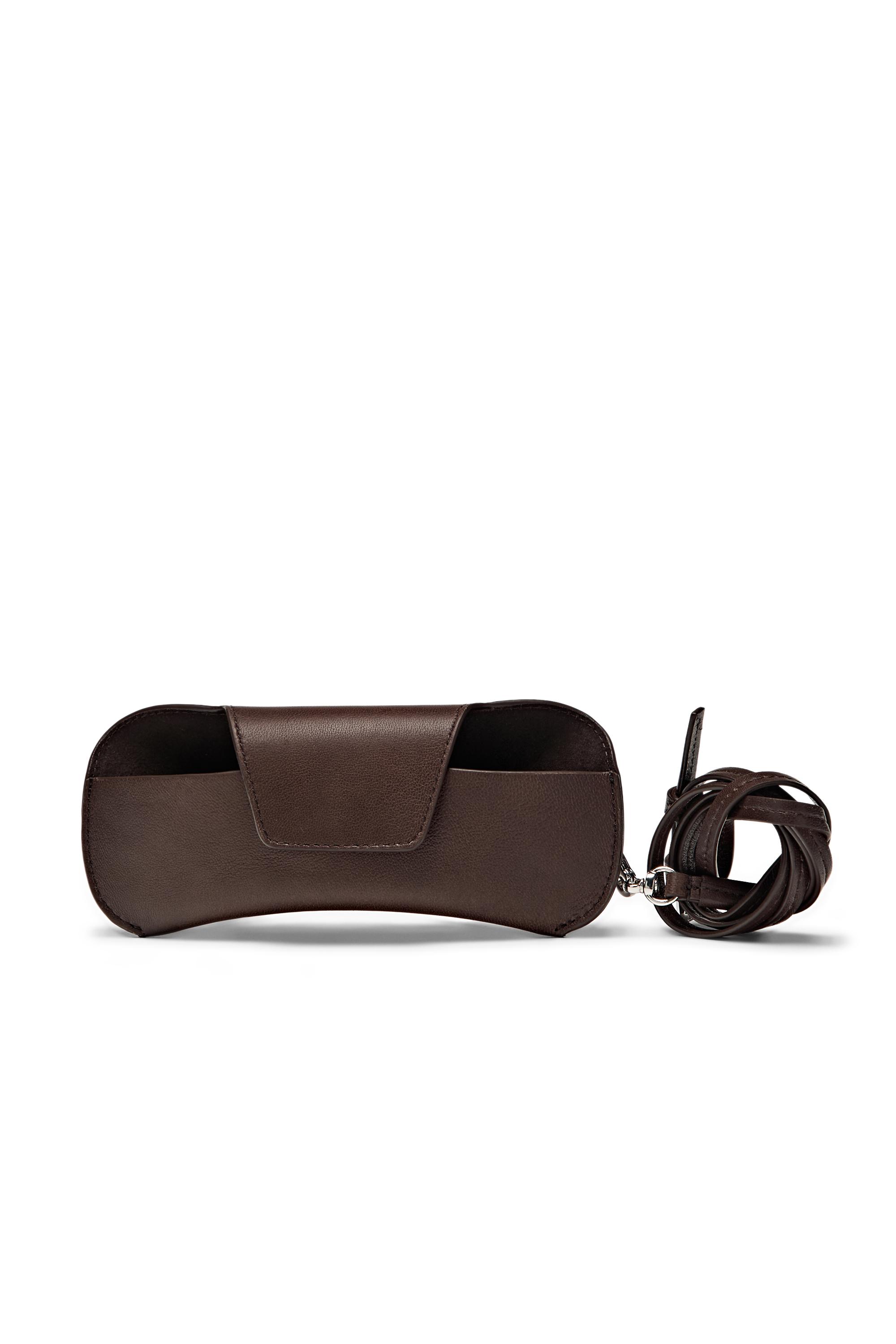 Nappa leather sunglasses case — BROWN