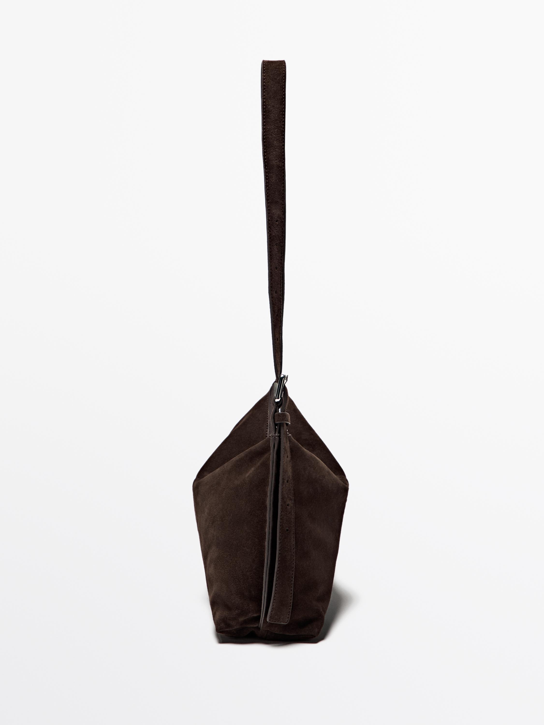 Split suede leather crossbody bag