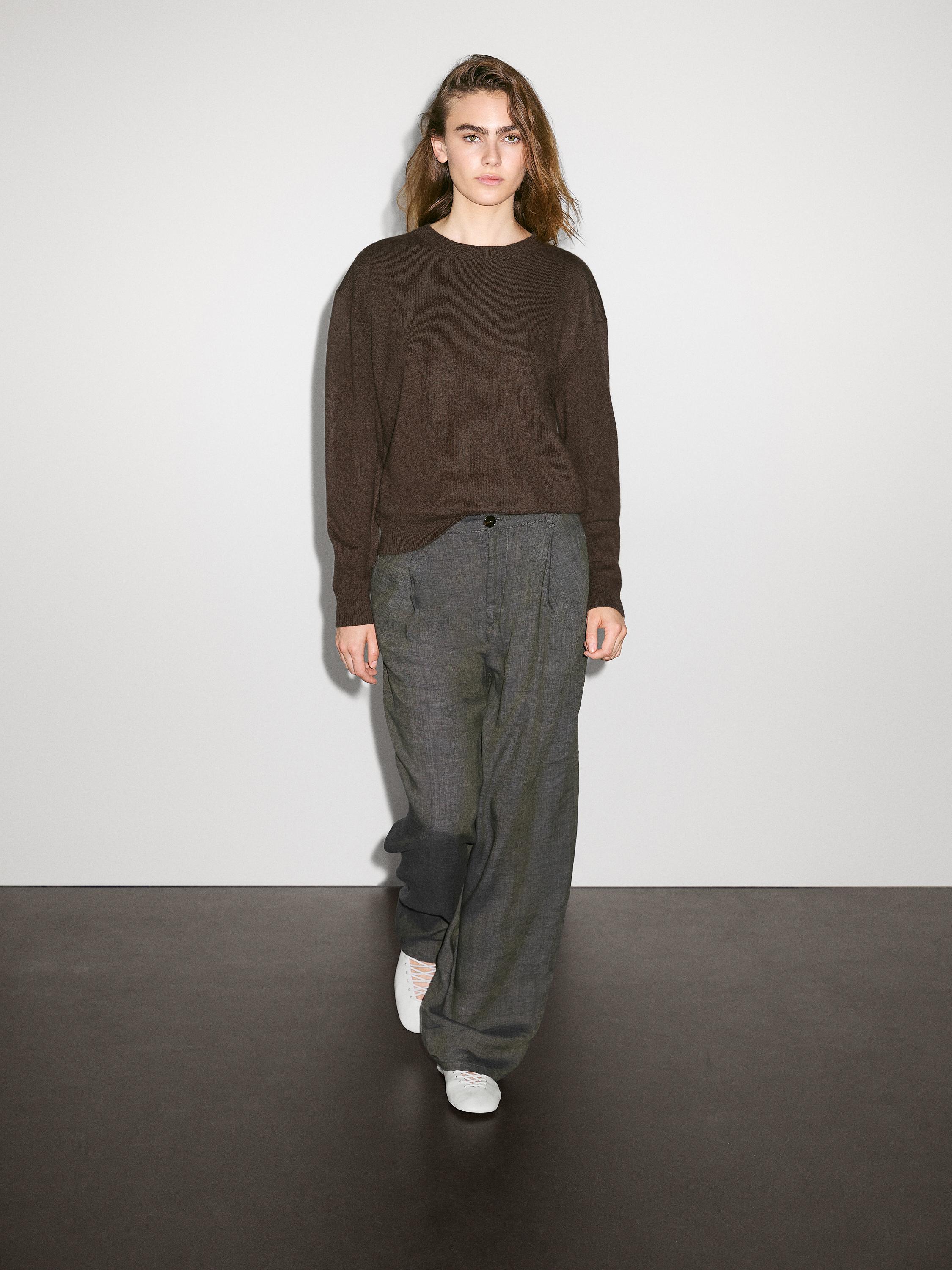 Jersey cuello redondo 100% cashmere