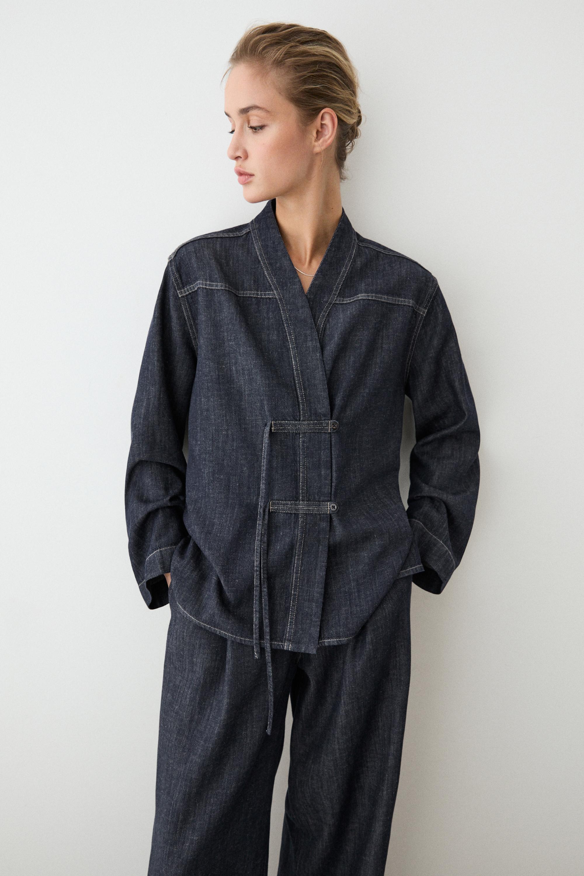 Total look denim overshirt — DARK BLUE