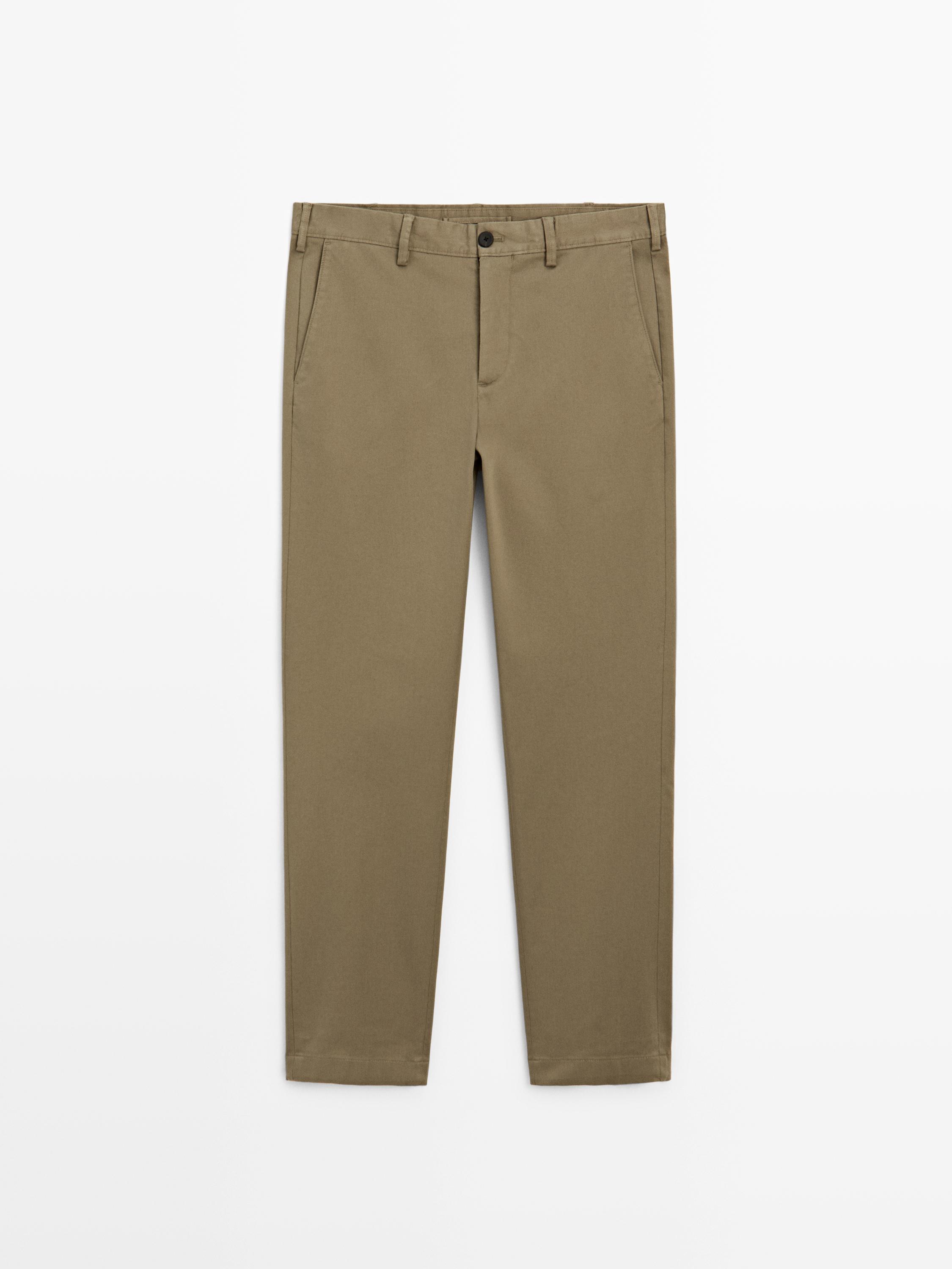 Slim fit textured trousers
