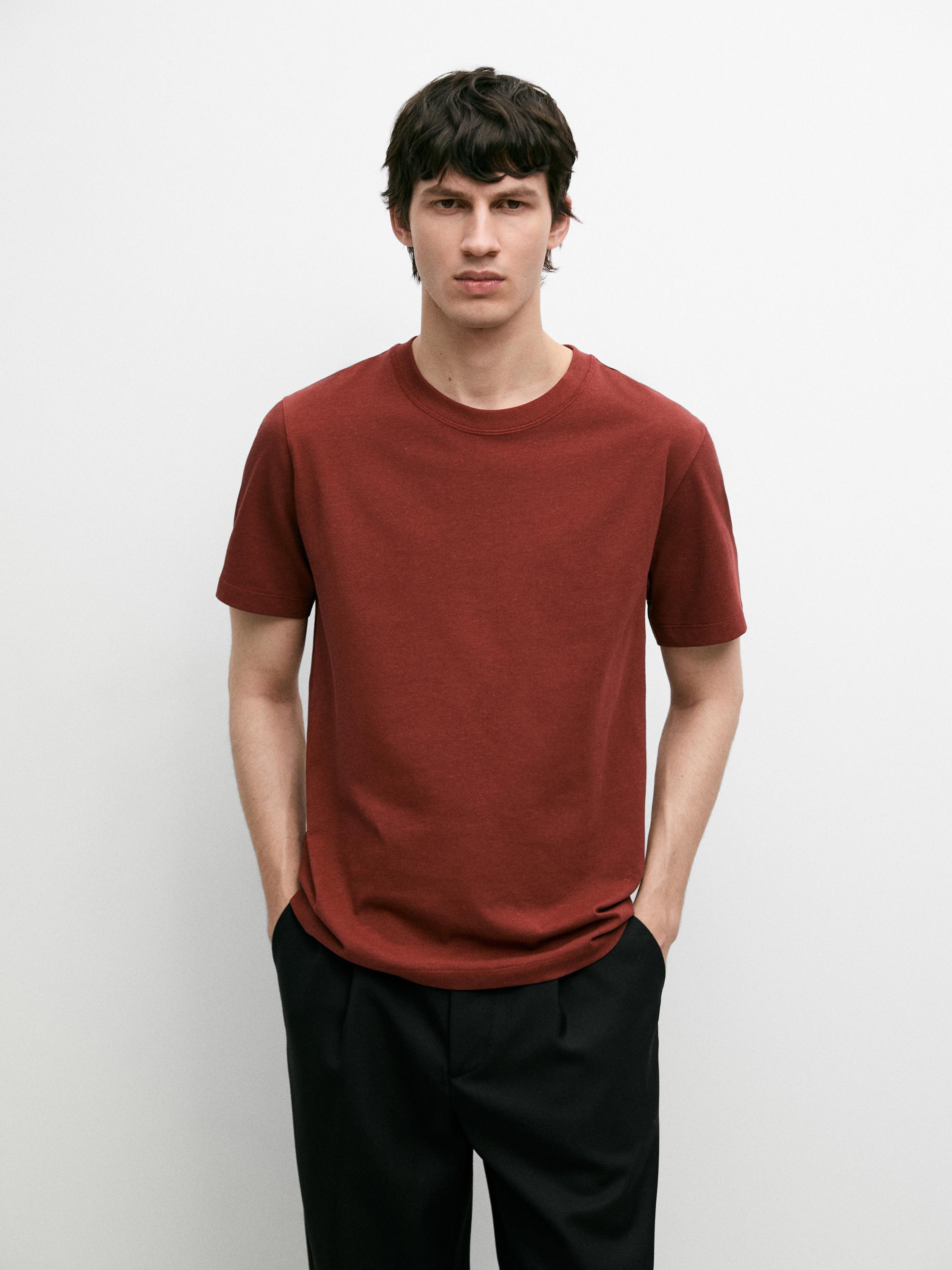 Short sleeve cotton blend T-shirt