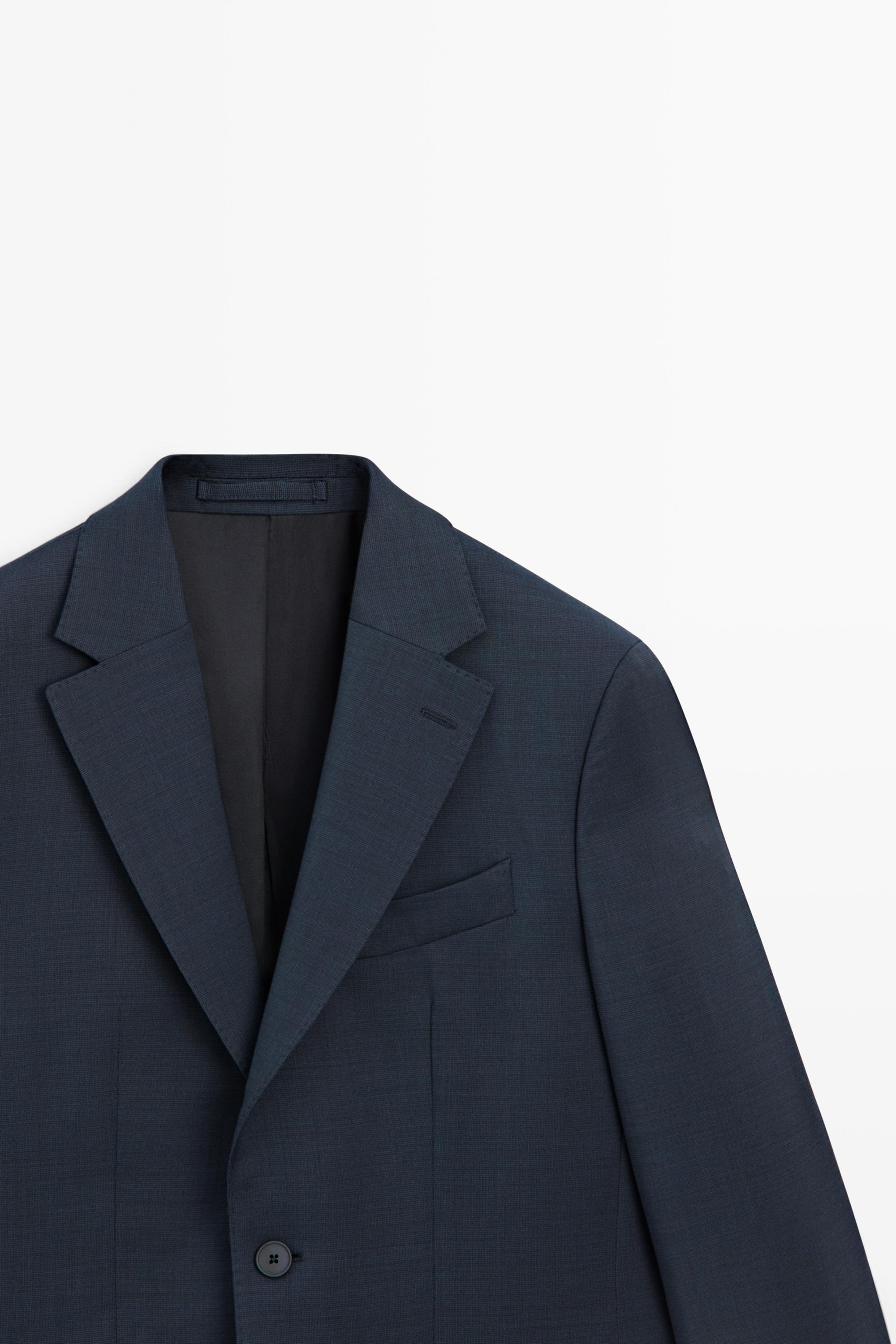 100% cool wool suit blazer — BLUE