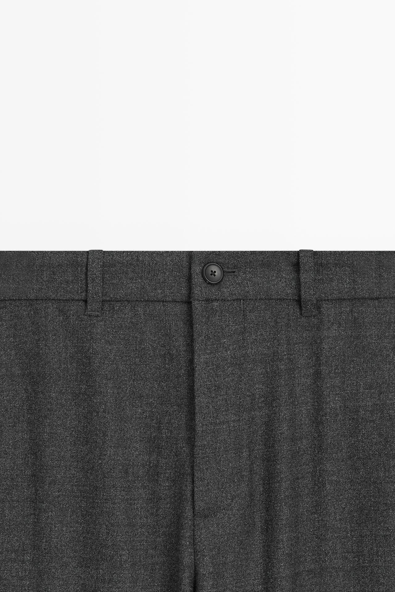 Wool blend jogger fit pants — CHARCOAL