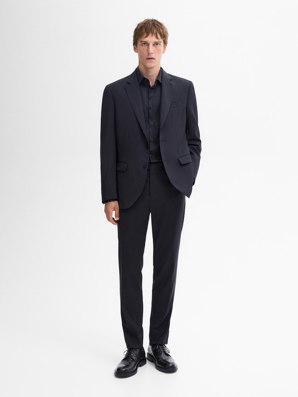 Blue Comfort Bi Stretch Suit Blazer · Navy Blue · Dressy Massimo Dutti 4959