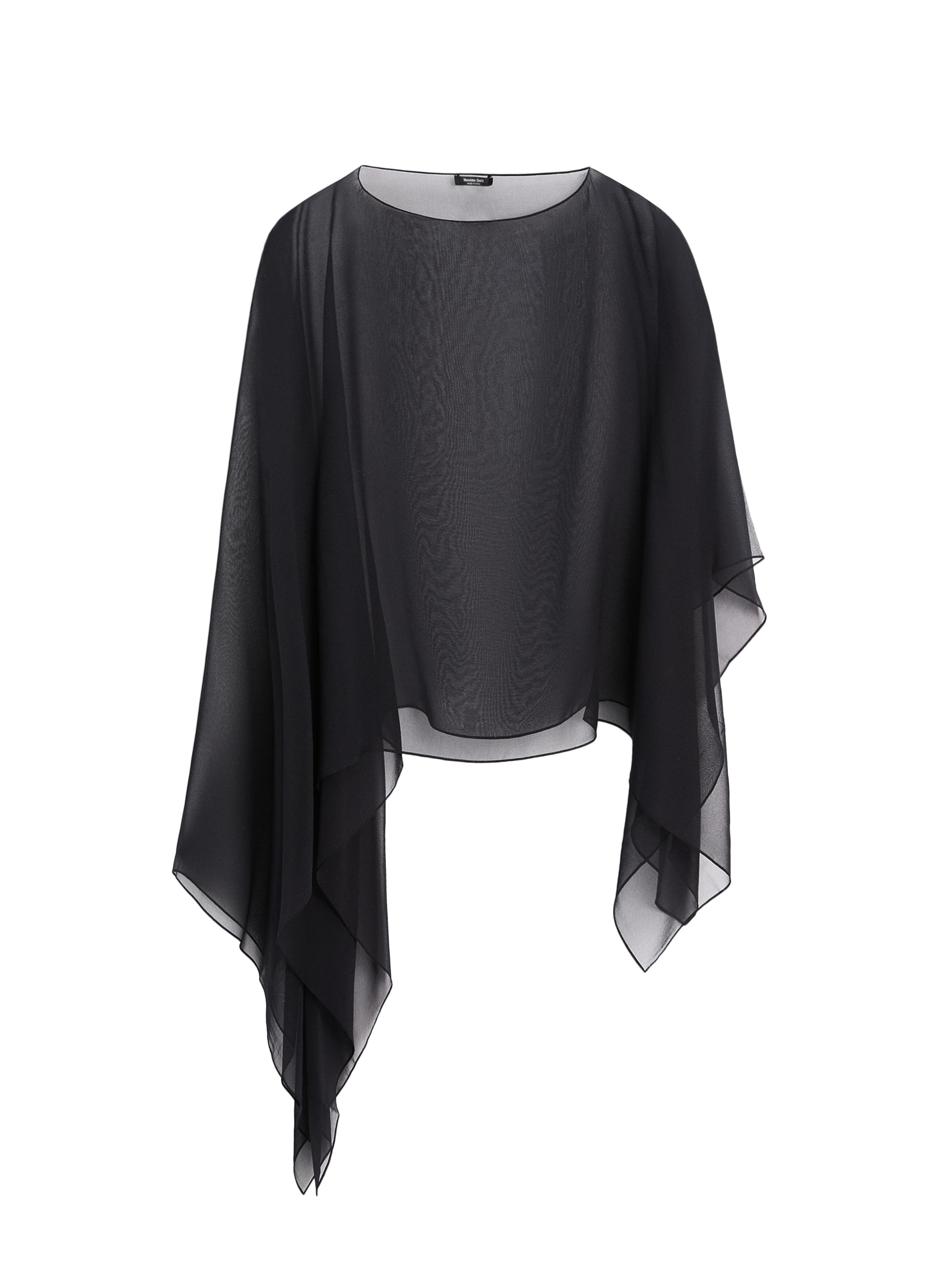 Asimetrik kesim ipek pelerin