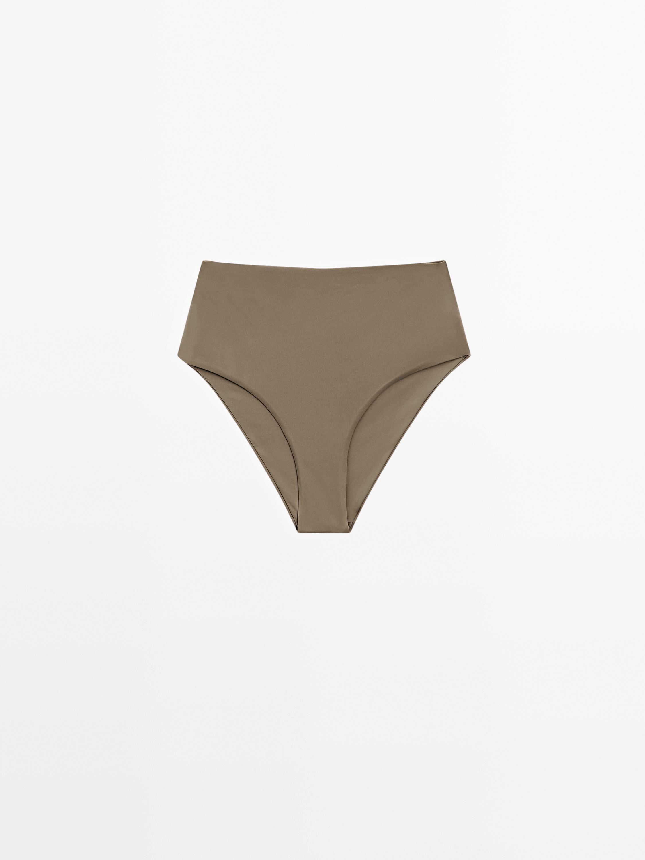 Plain high-waist bikini bottoms