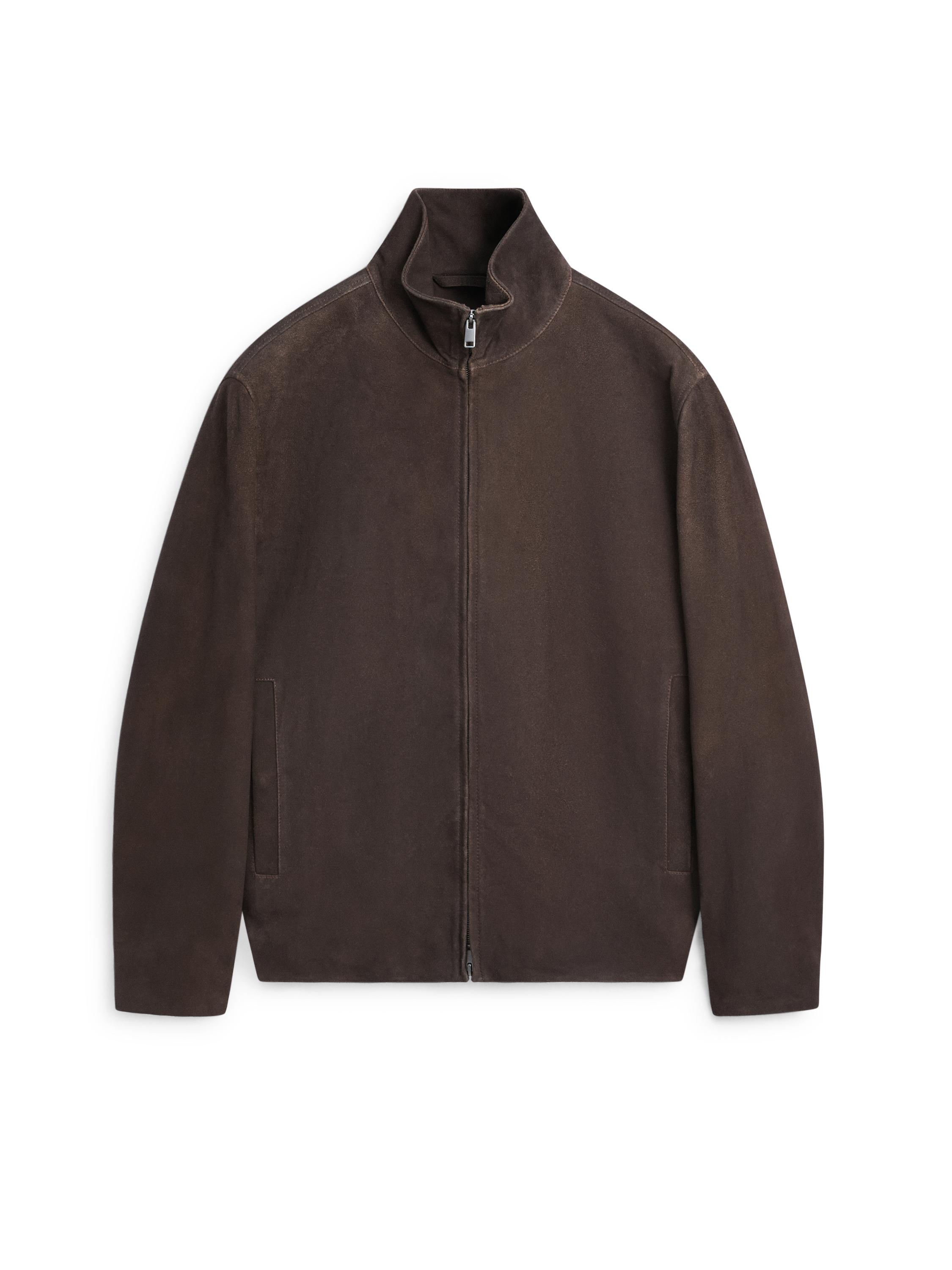 Suede leather jacket — GREY