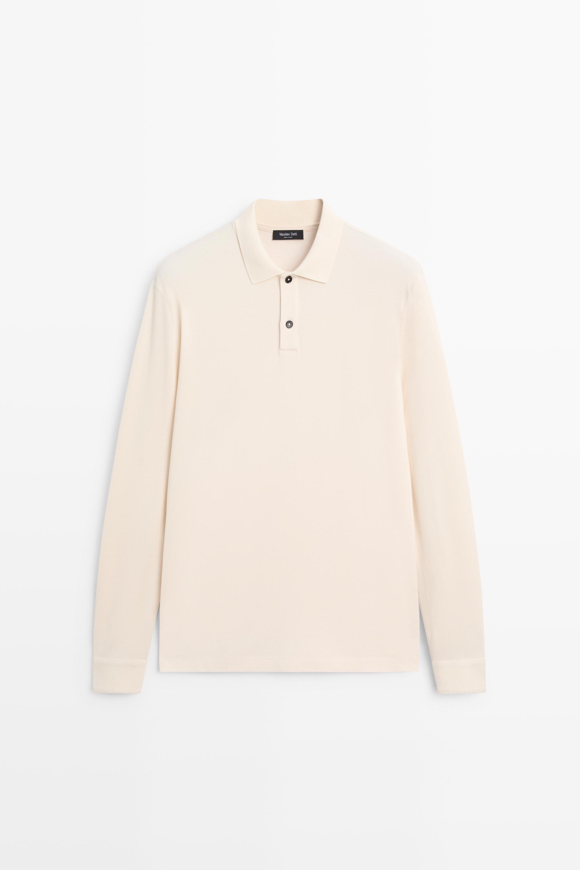 100% cotton micro-textured knit polo shirt