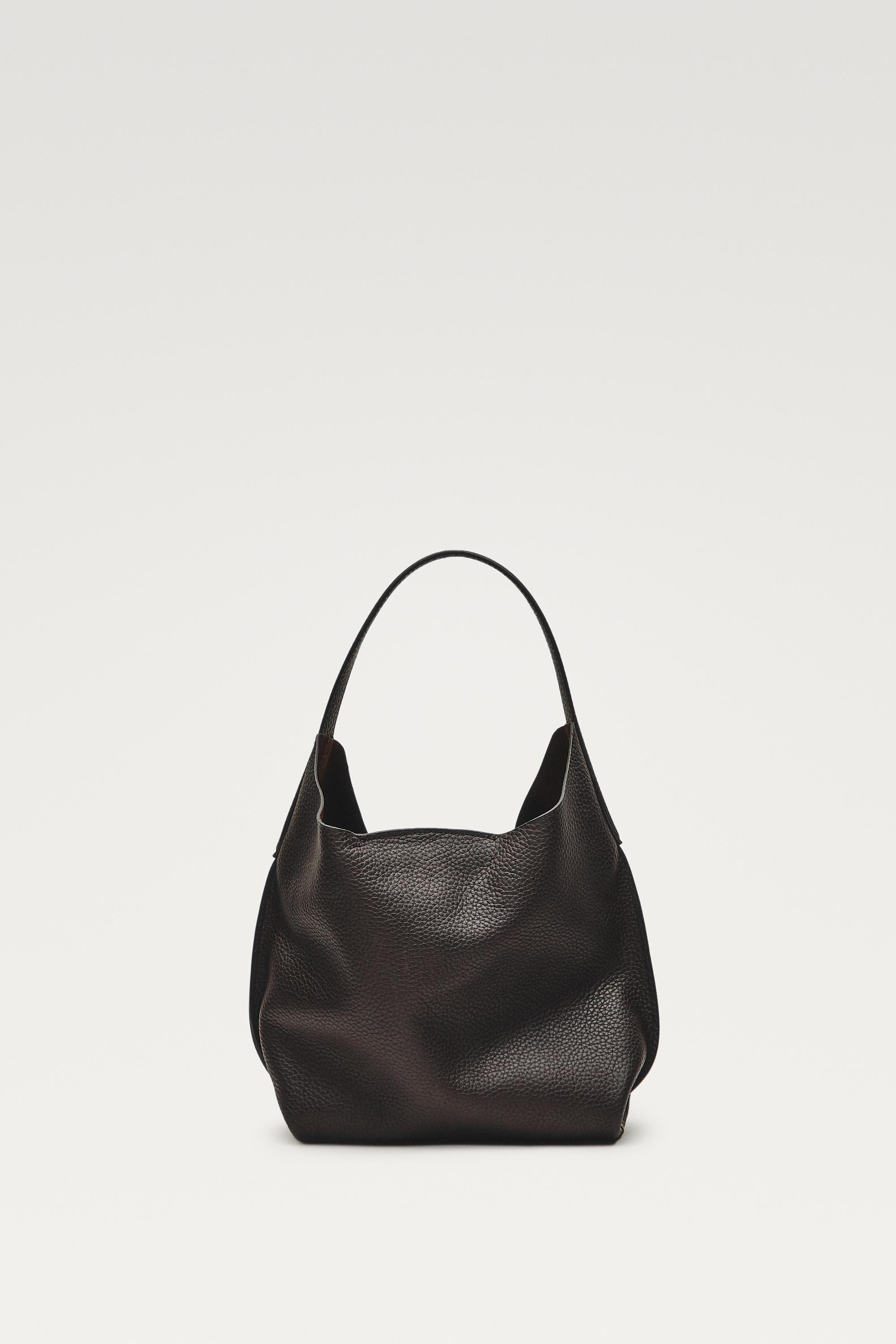 Nappa leather mini shoulder bag — BROWN