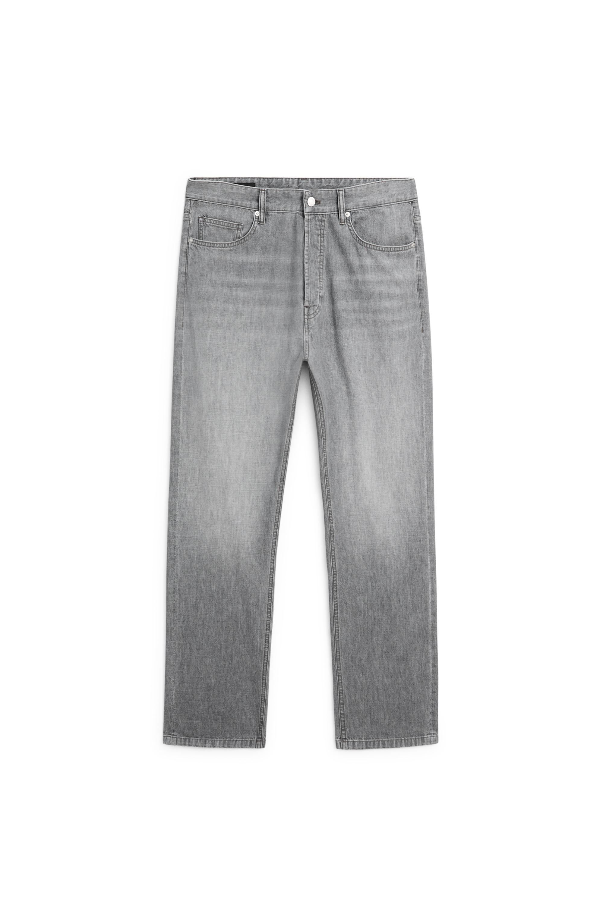 Lightweight straight-leg jeans — GREY MARL