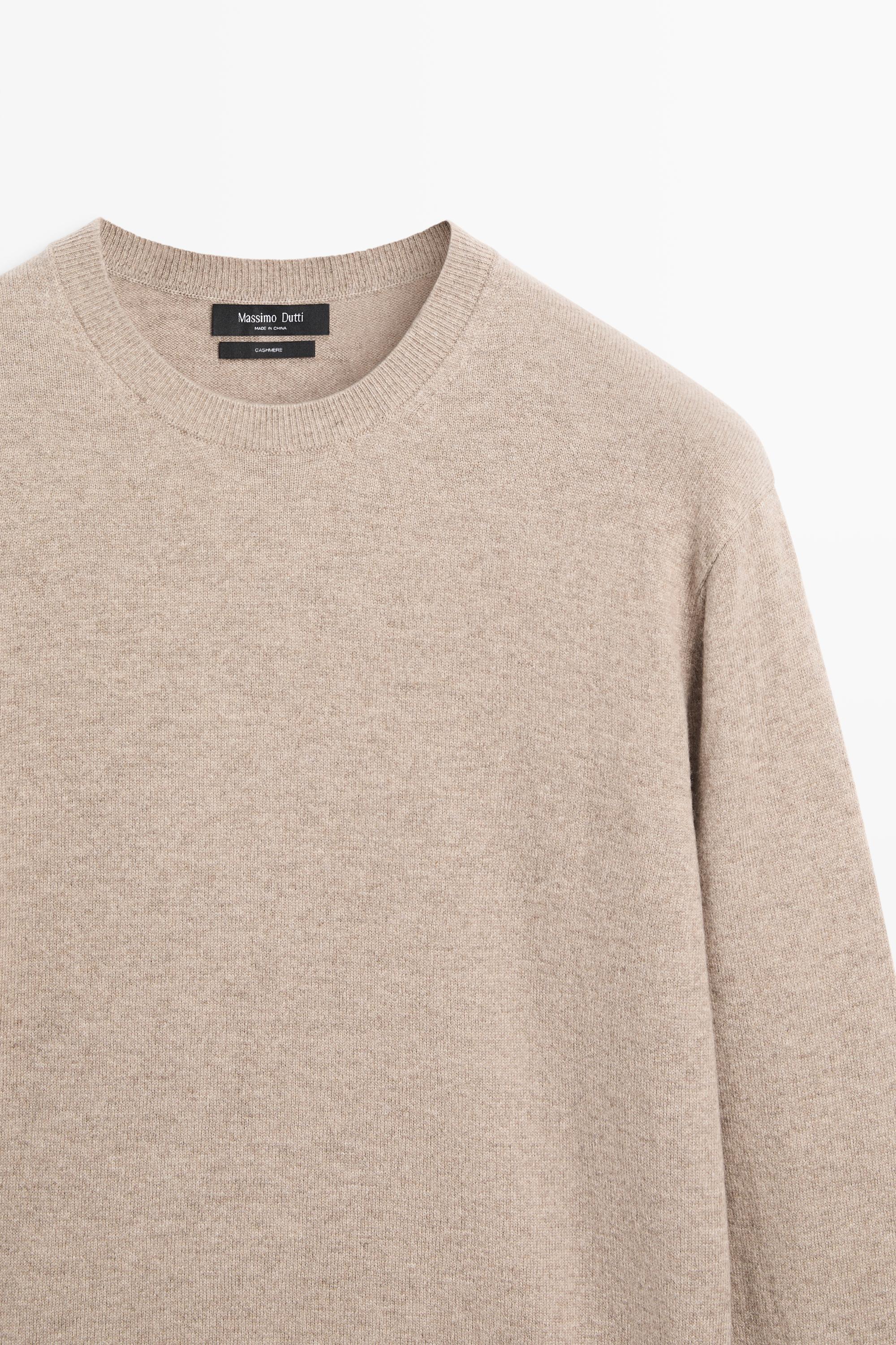 100% cashmere ribbed knit sweater — MINK