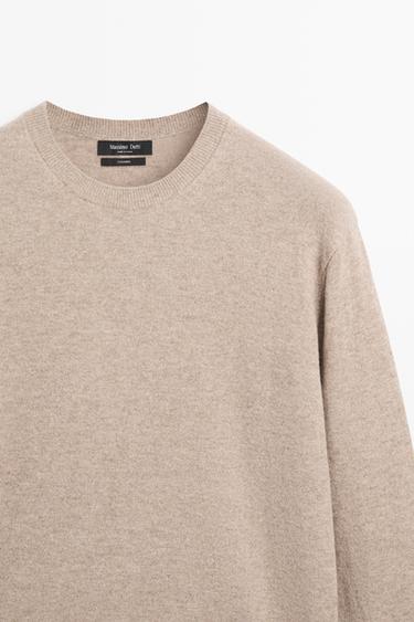 Knit 100% cashmere round neck sweater — MINK 4