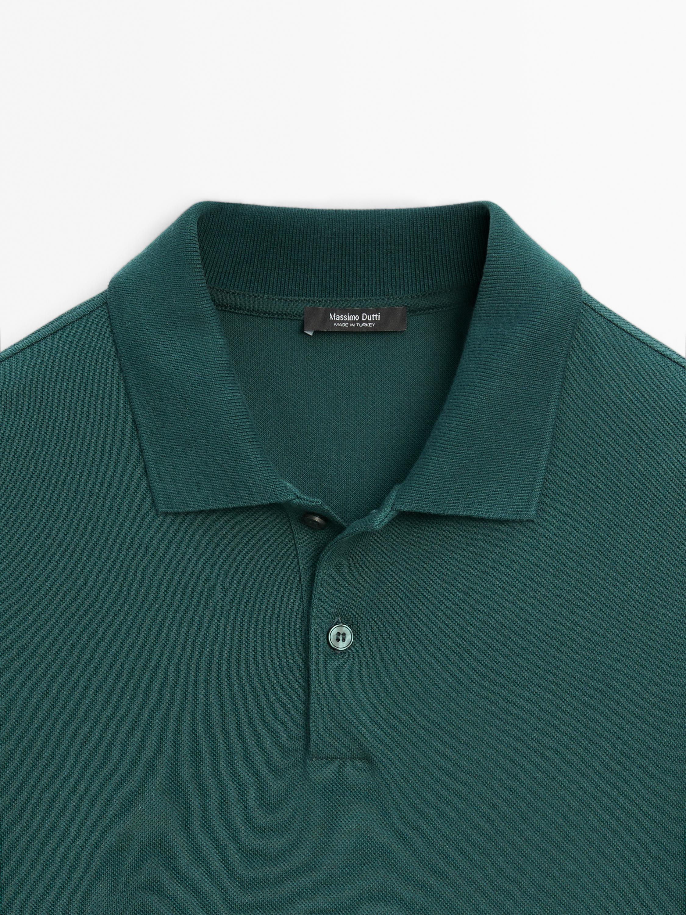 Polo micro-texture en piqué de coton