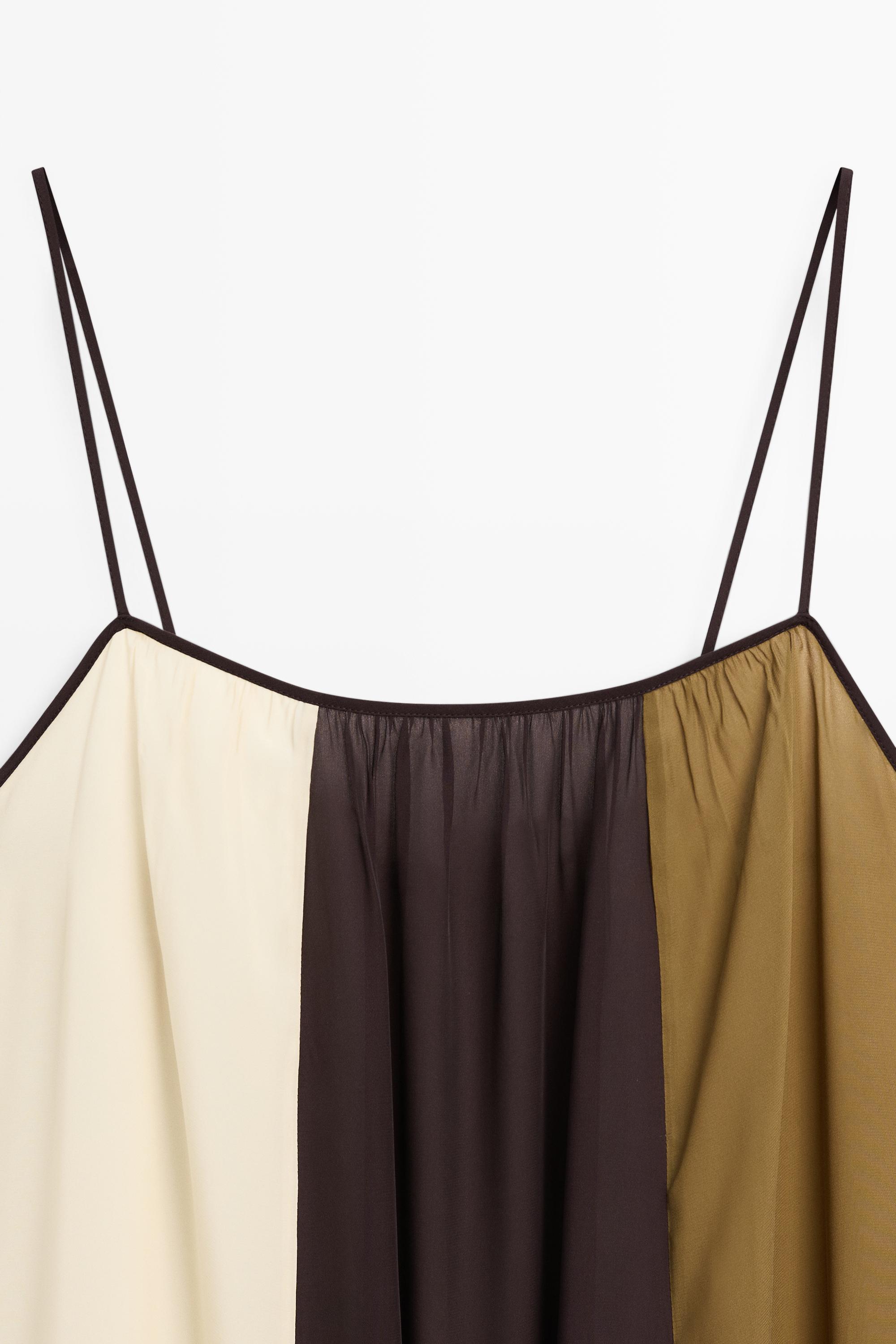 Flowing strappy midi dress — BROWN
