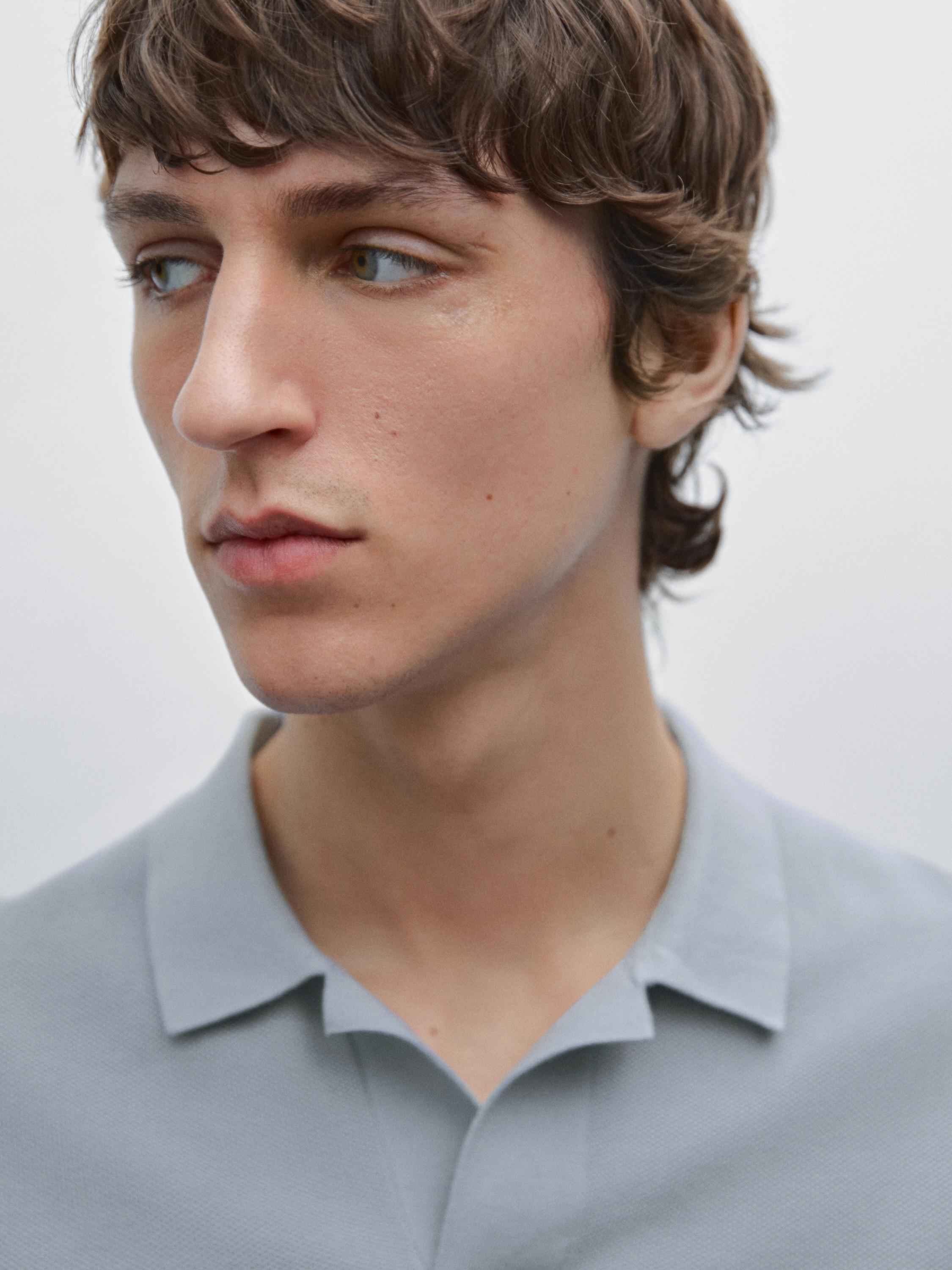 100% cotton knit polo collar sweater