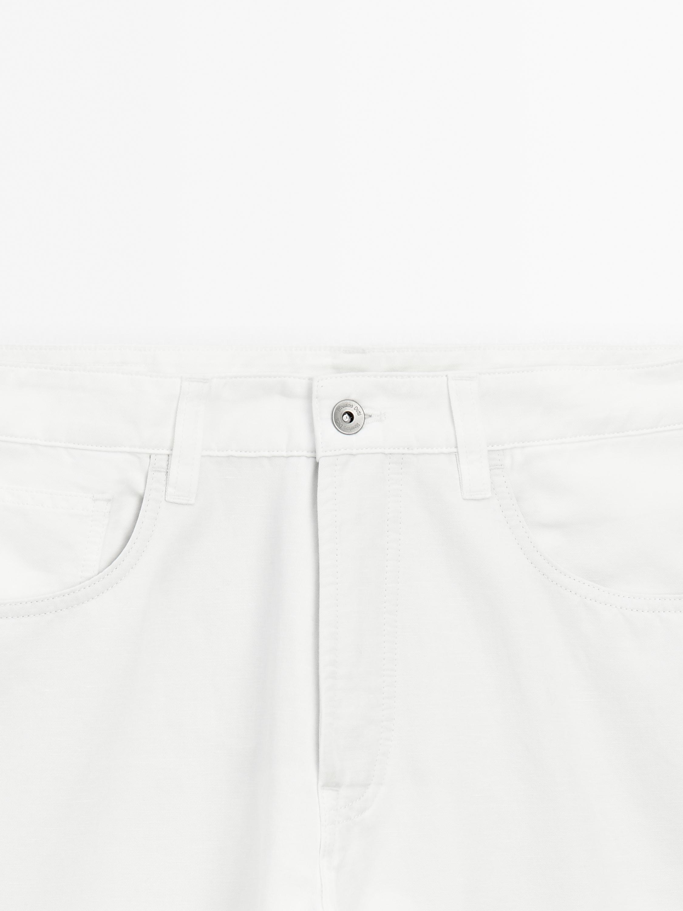 Cotton blend tapered fit trousers