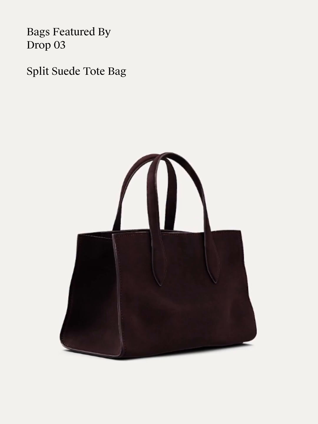 Half icon split suede bag