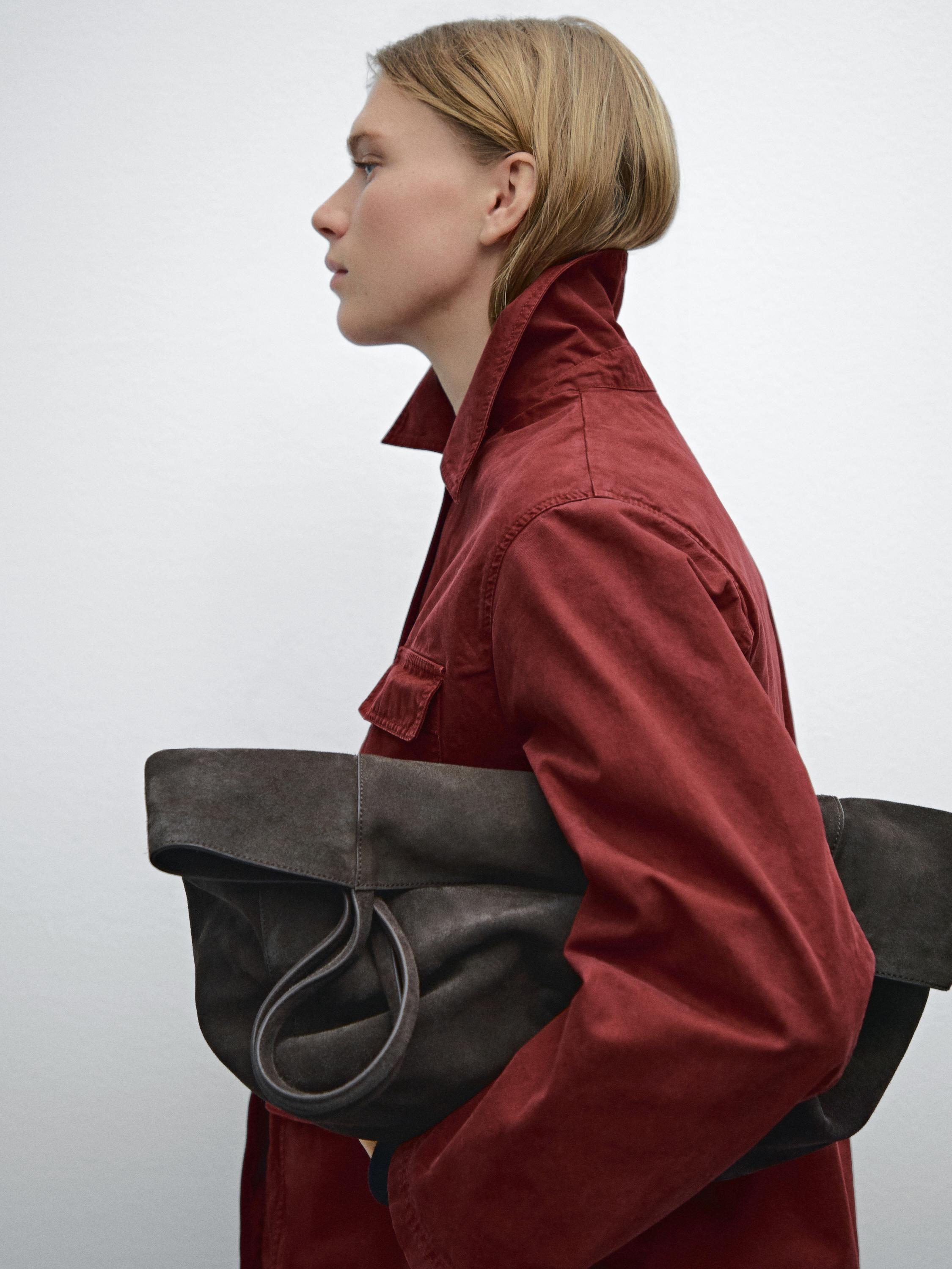 Russet cotton jacket with pocket details