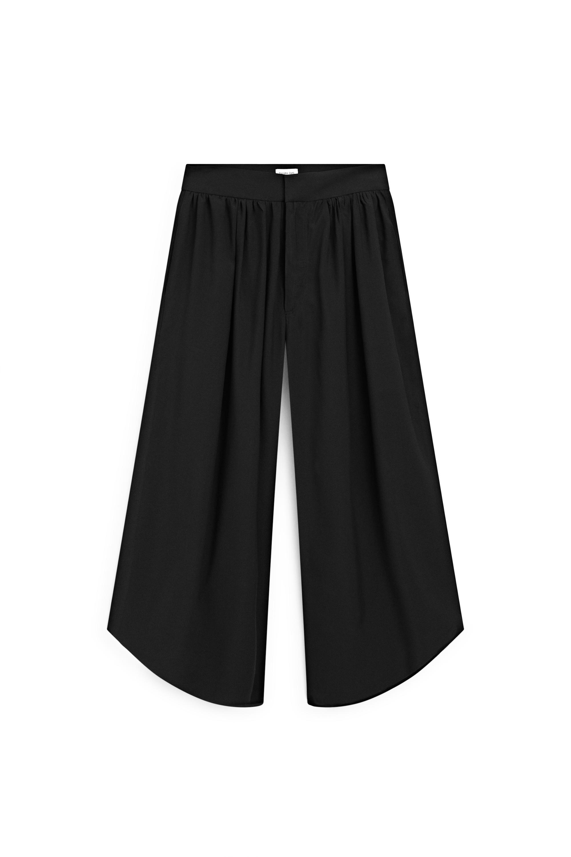 Culottes with pleated details - LIMITED EDITION — BLACK