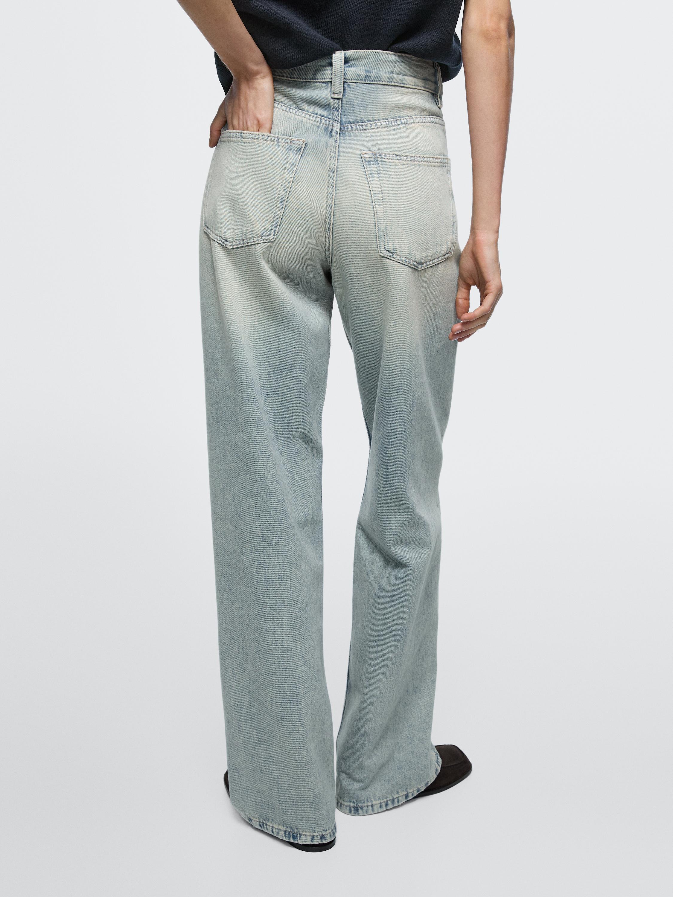 High-waist wide-leg jeans — BLUE