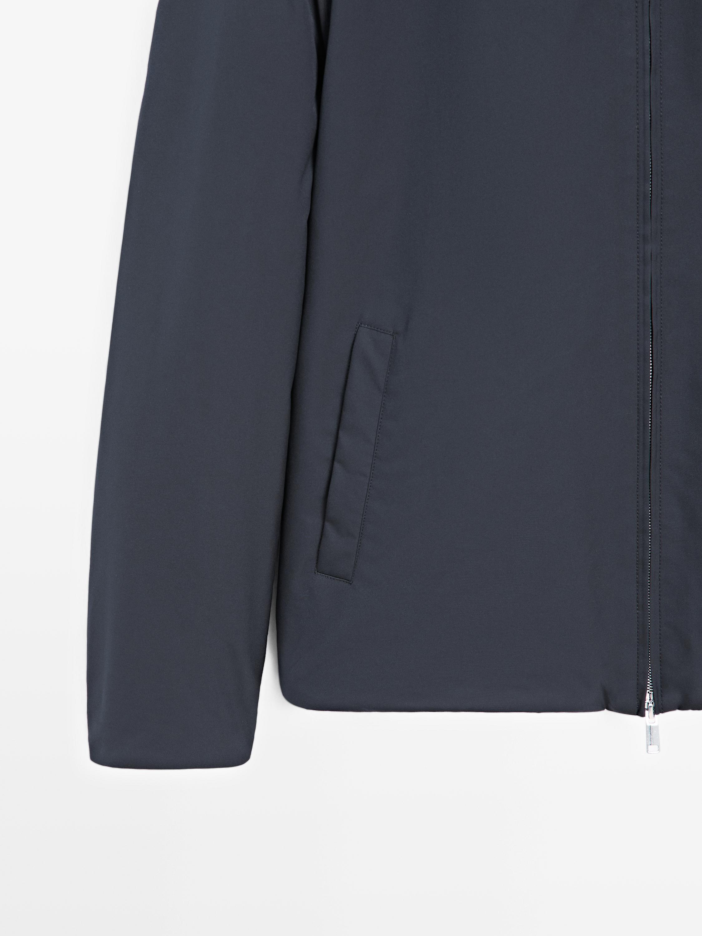 Water-repellent puffer jacket with high neck — DARK NAVY