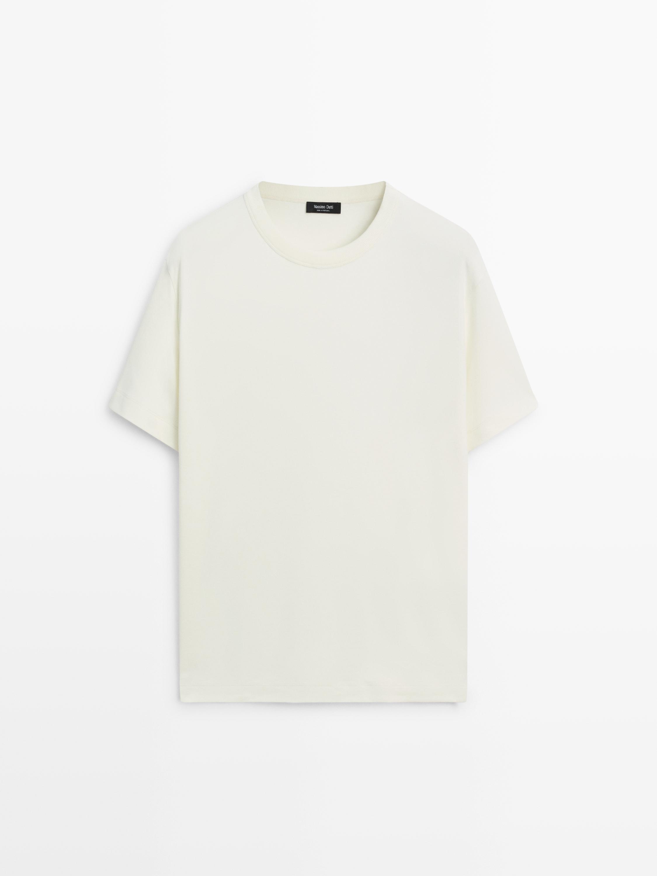 Front view of a short-sleeved, crew-neck green t-shirt.