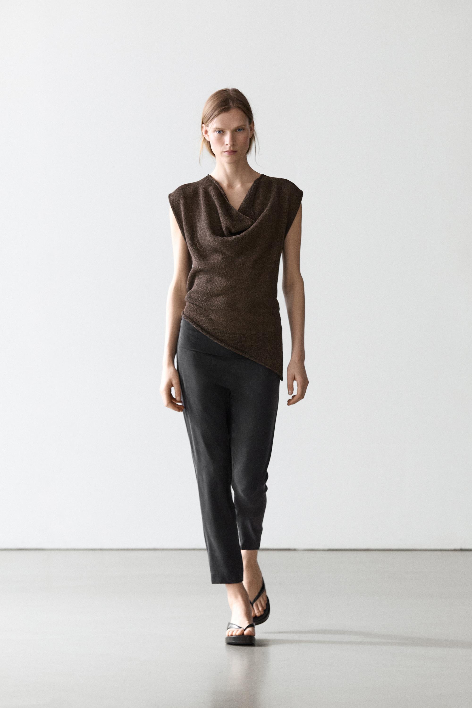 Silk blend leggings — BLACK
