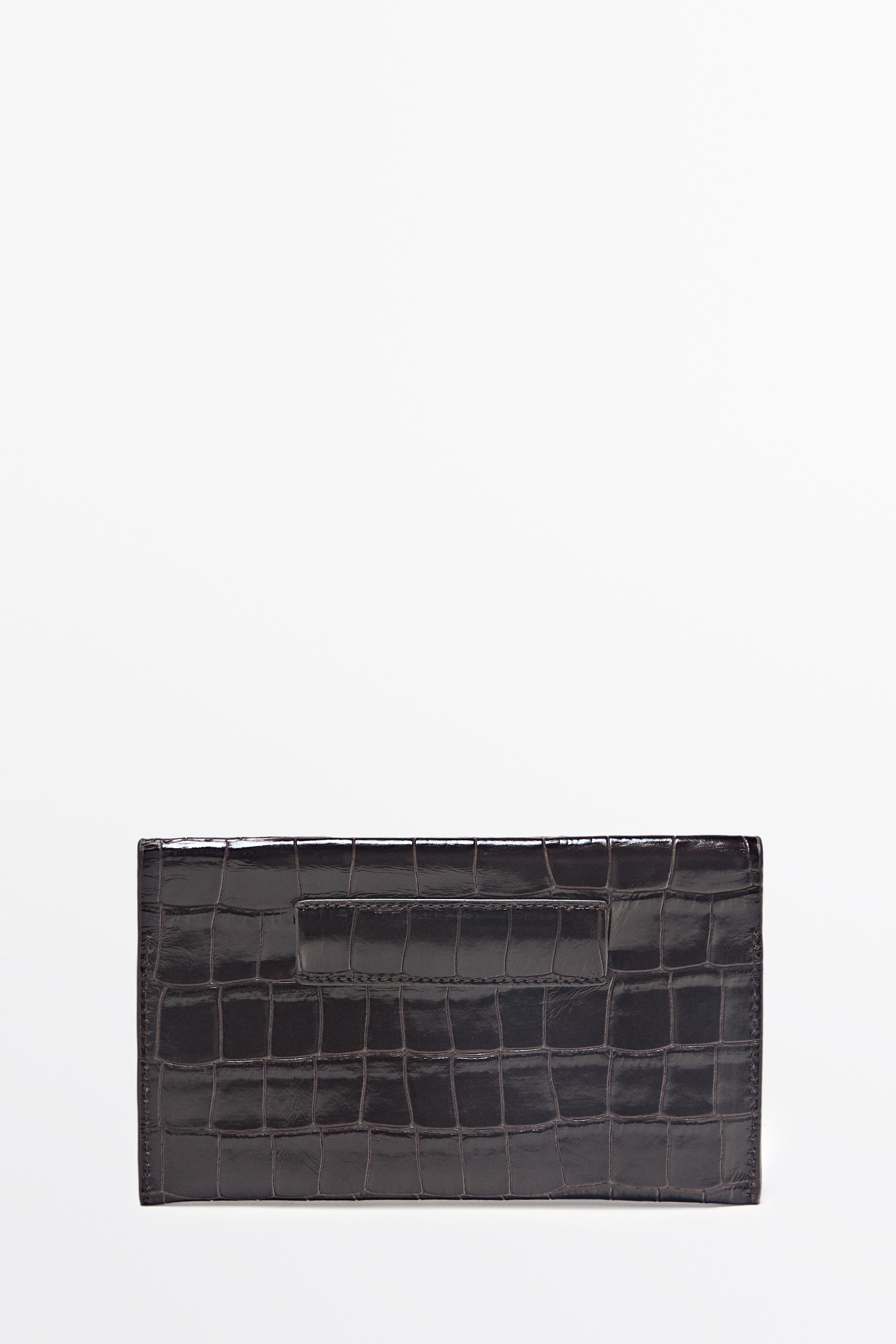 Crocodile-embossed leather belt bag