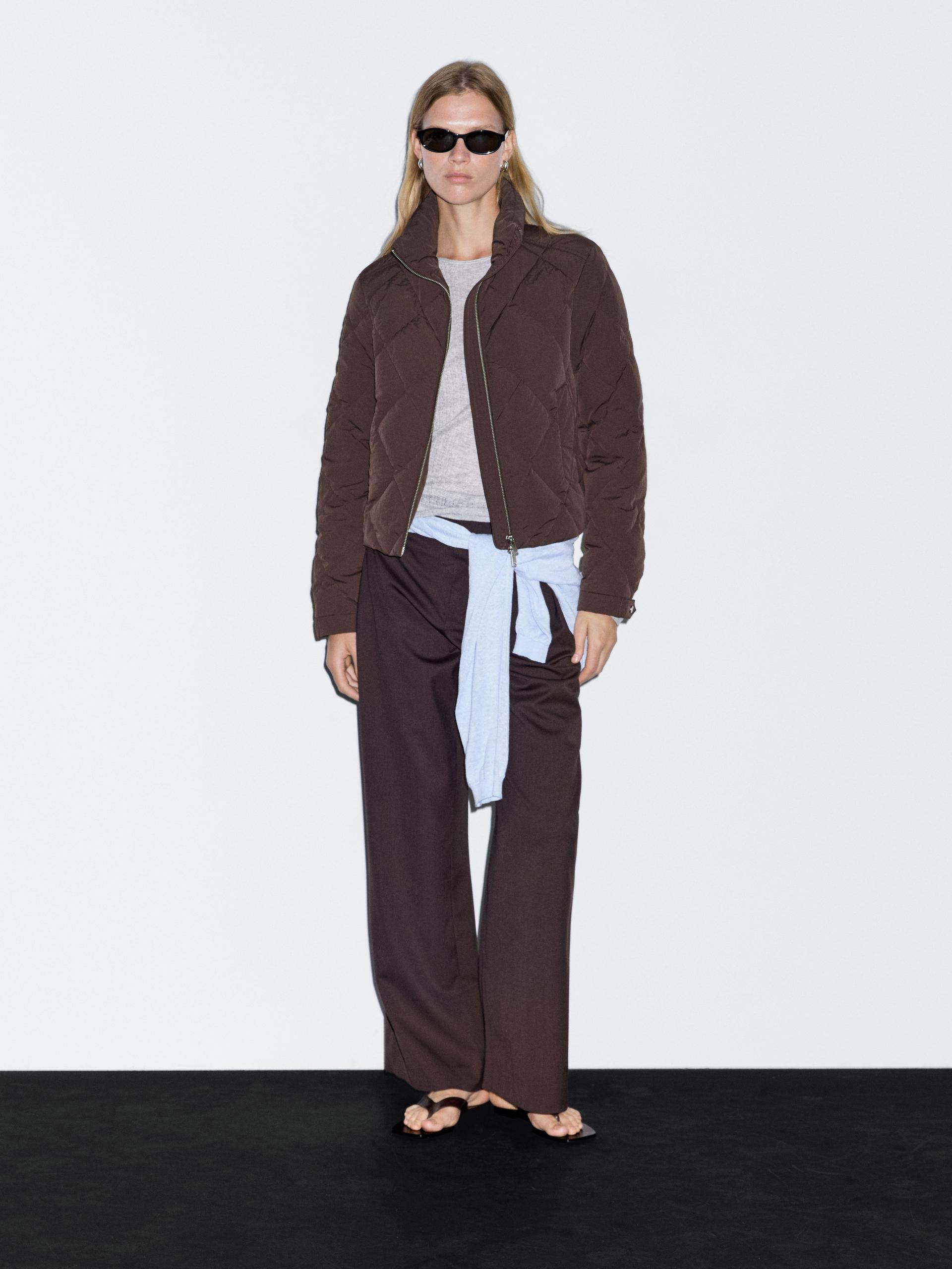 Giacca Corta Imbottita - Bordeaux - M - Massimo Dutti - Femminile