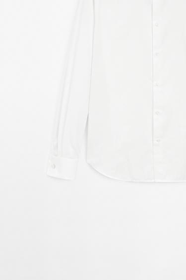 Slim fit cotton shirt with double cuffs — WHITE 7