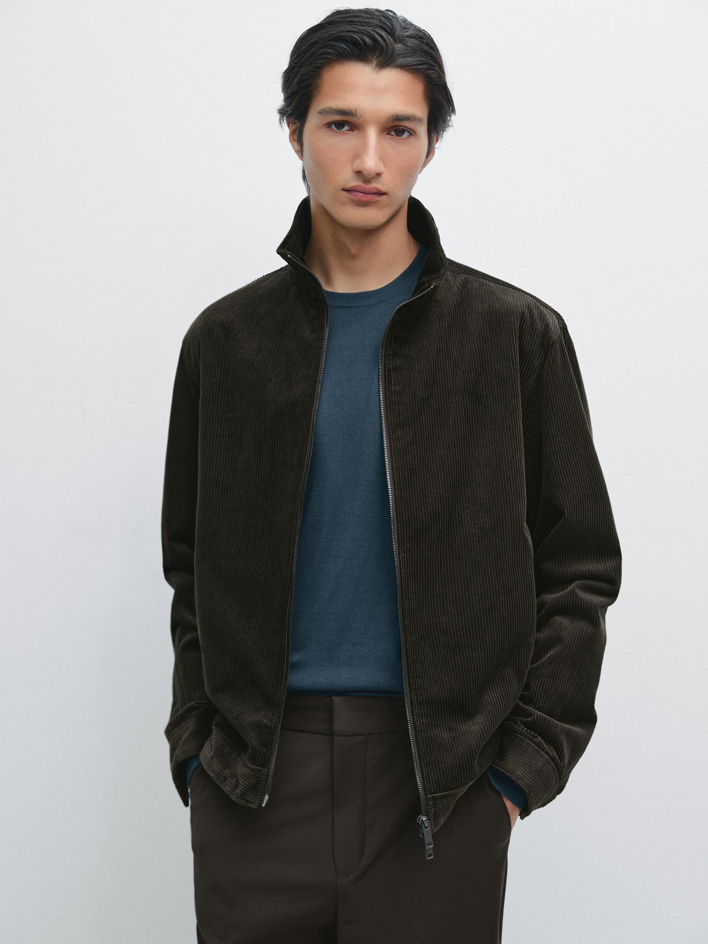 High neck corduroy jacket