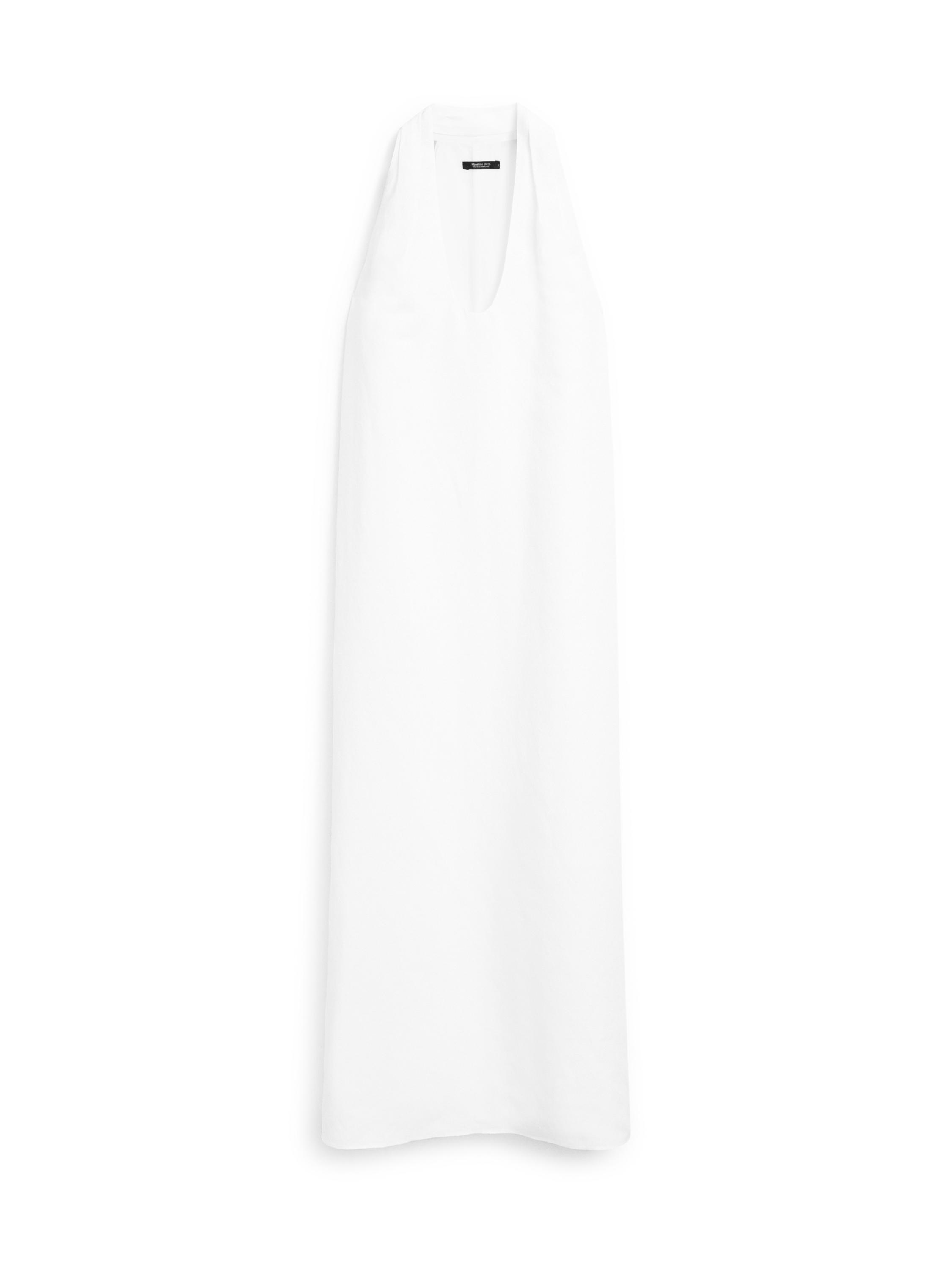 Long flounce V-neck dress · White · Caps And Hats | Massimo