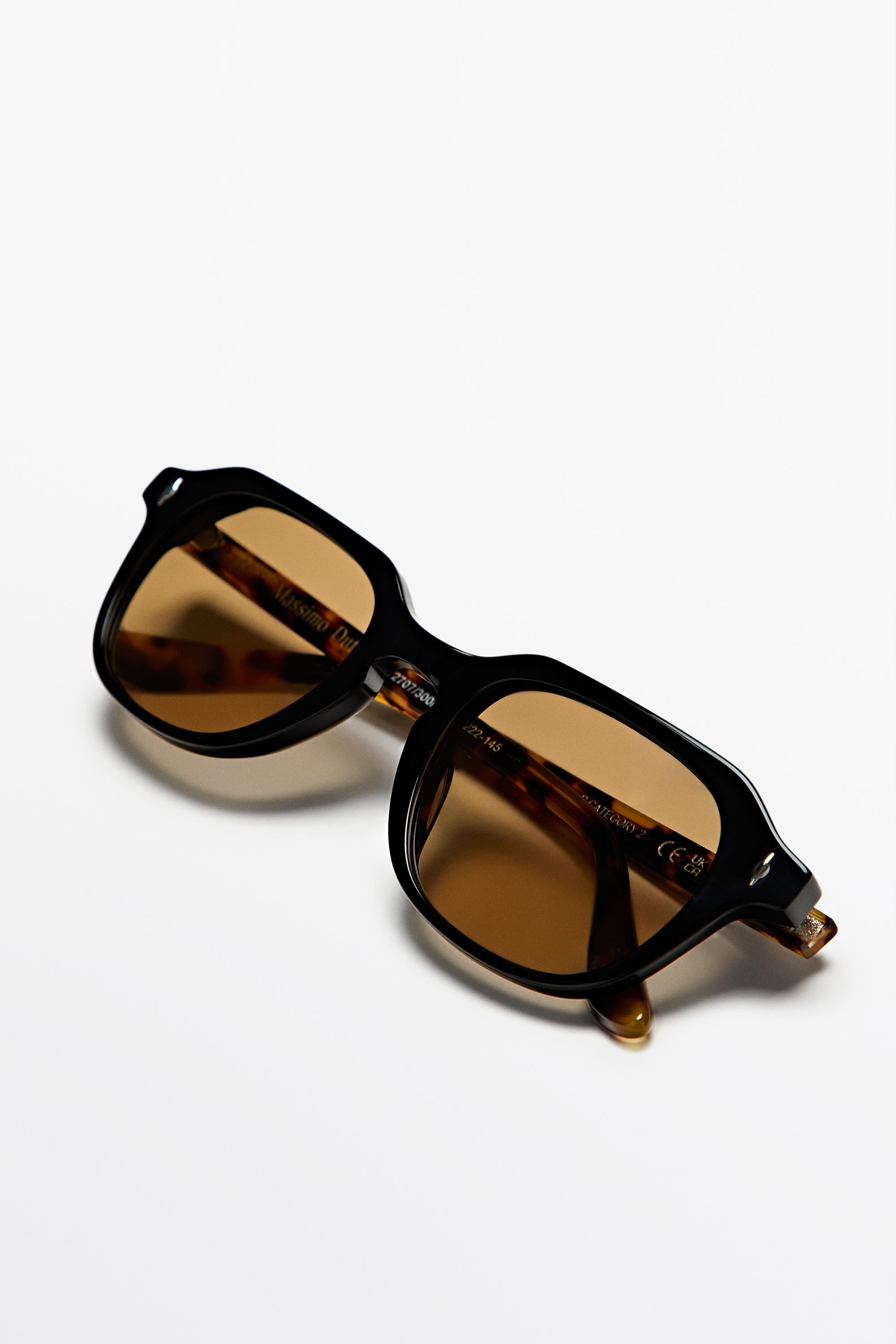 Round resin sunglasses — DARK GREY