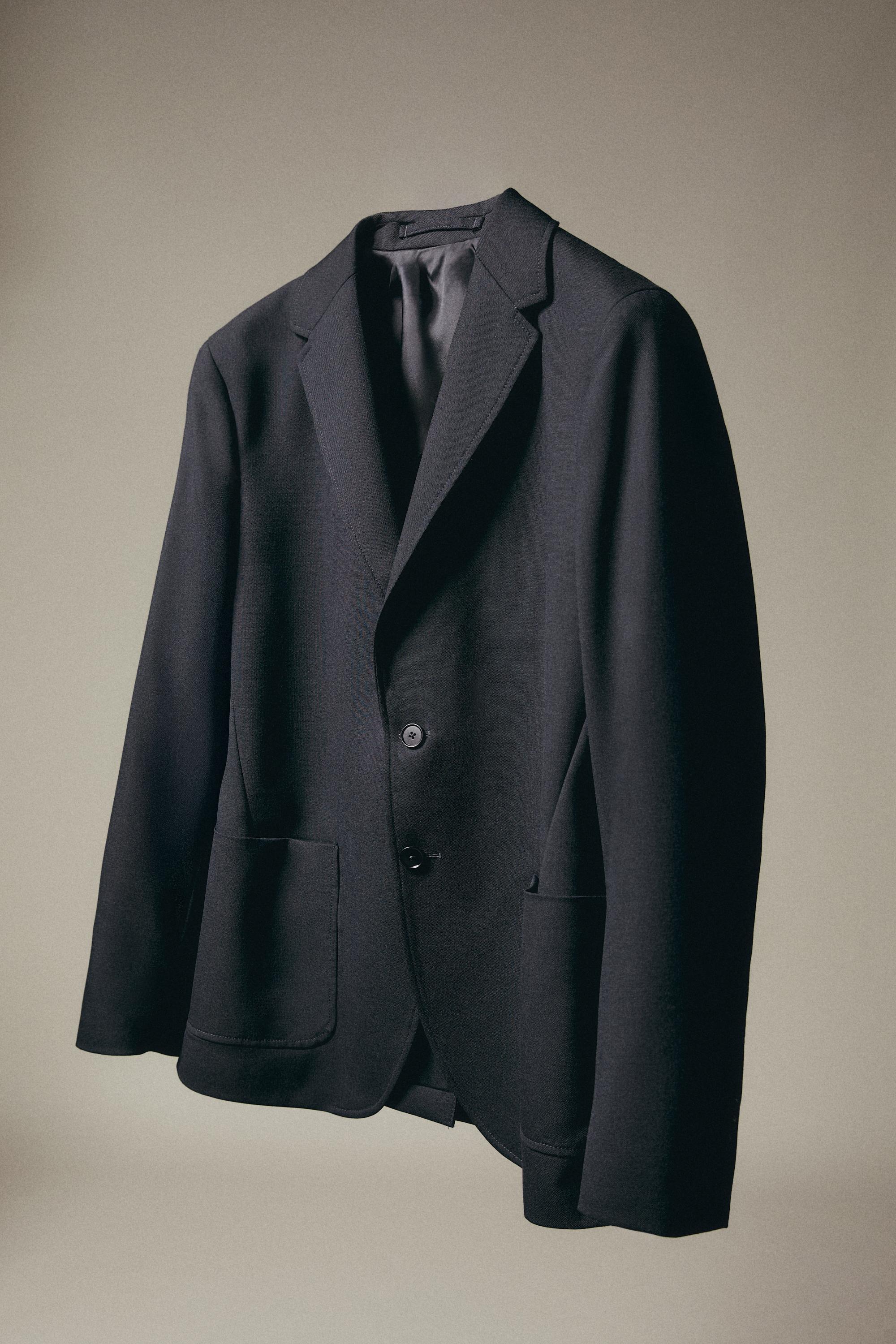Textured cold wool blazer — DEEP BLUE