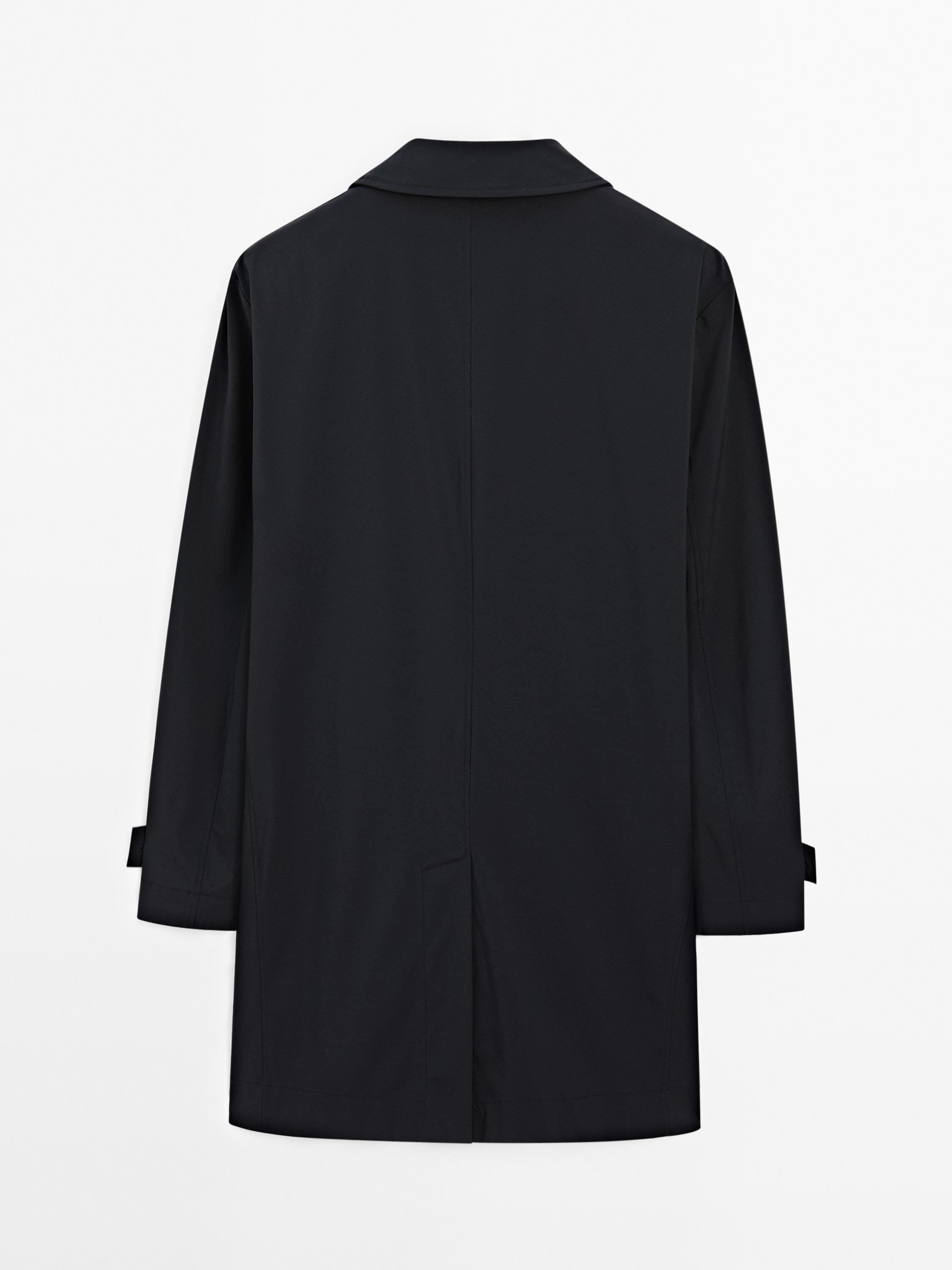 Technical fabric trench coat