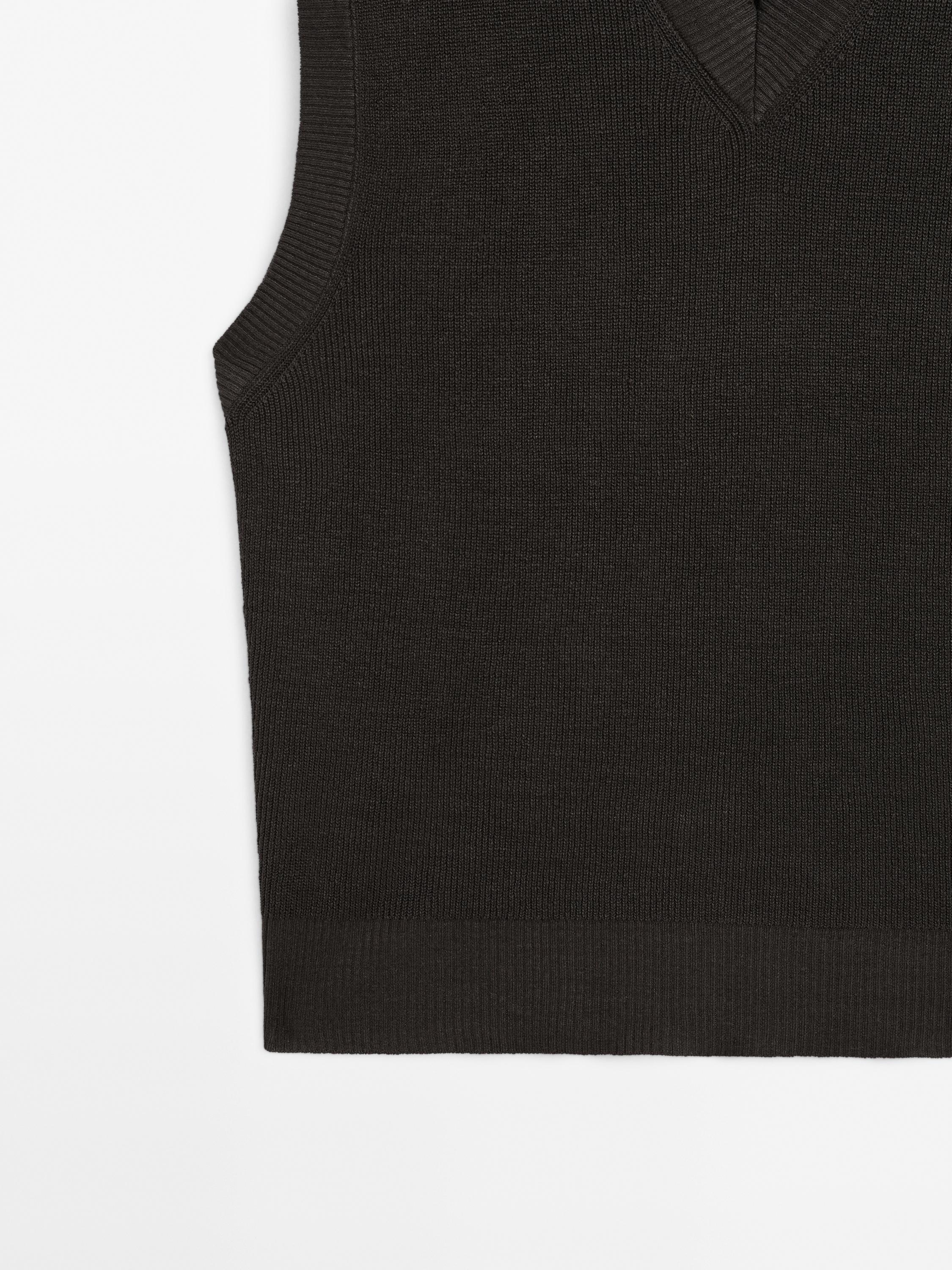 Vestă din tricot de amestec de in - Limited Edition