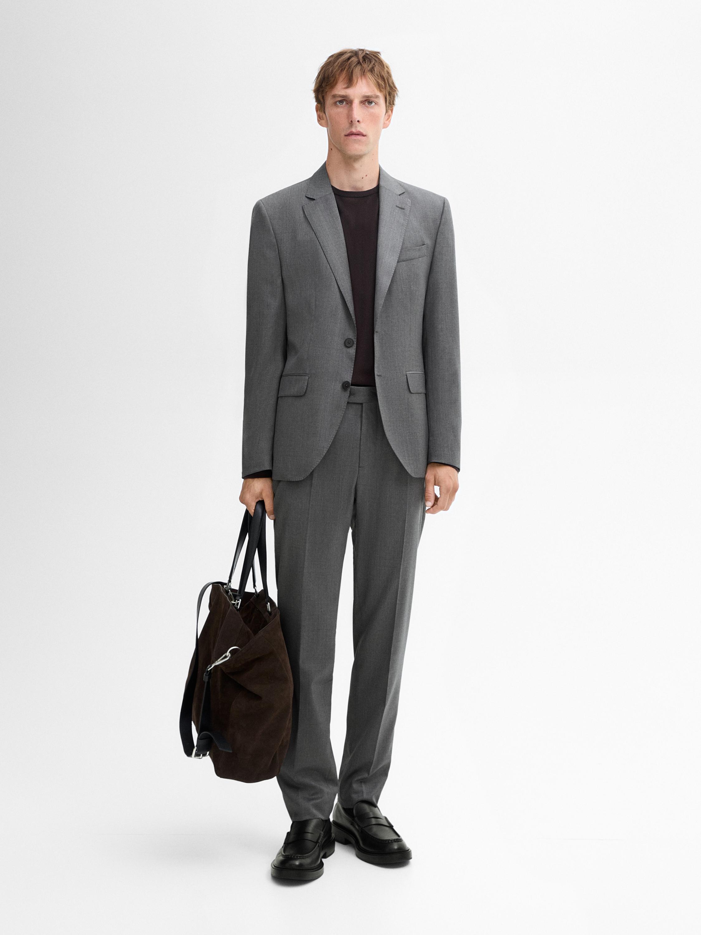 Pantalon tailleur en serge gris