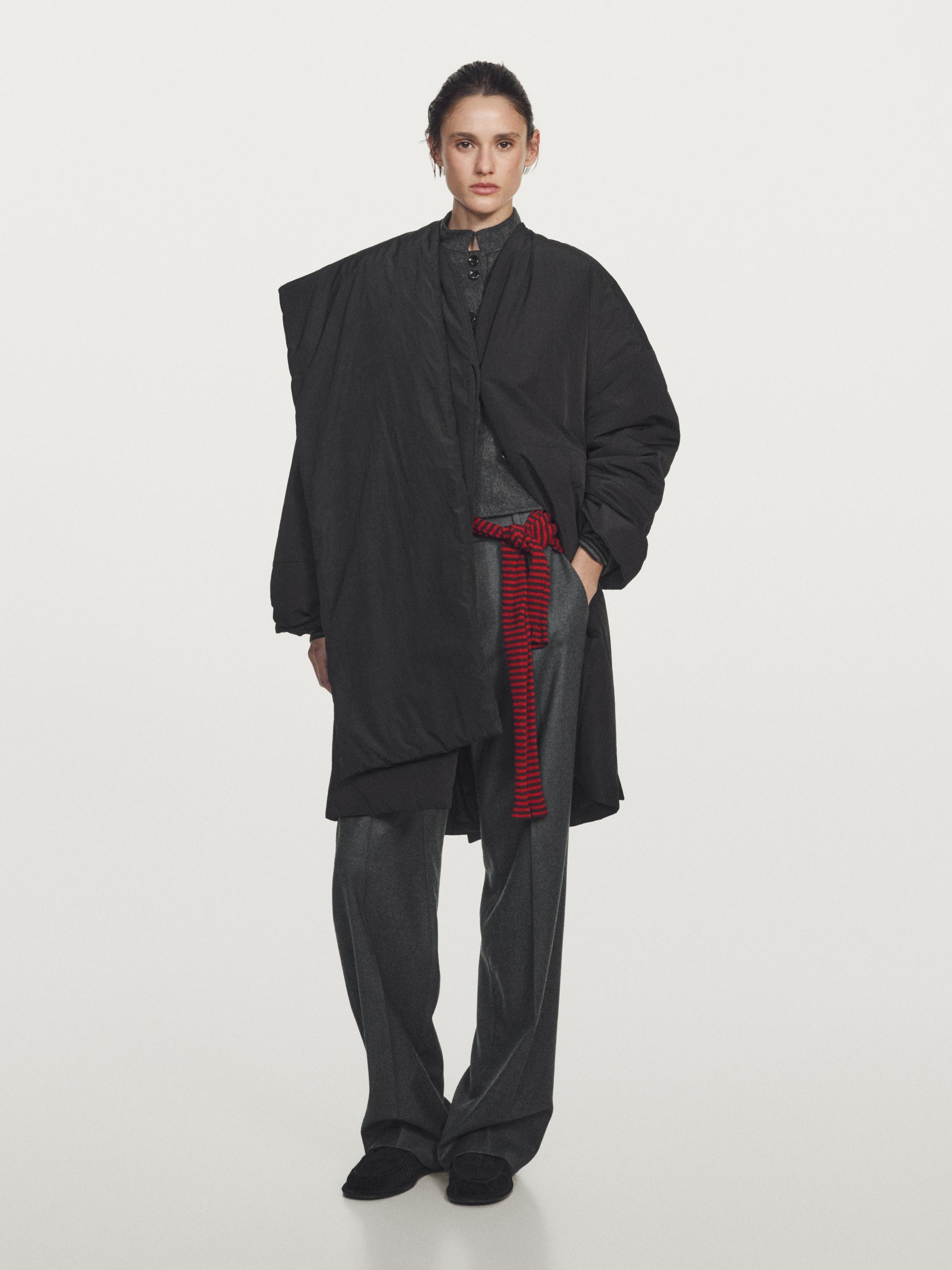 Abrigo largo acolchado detalle bufanda water repellent