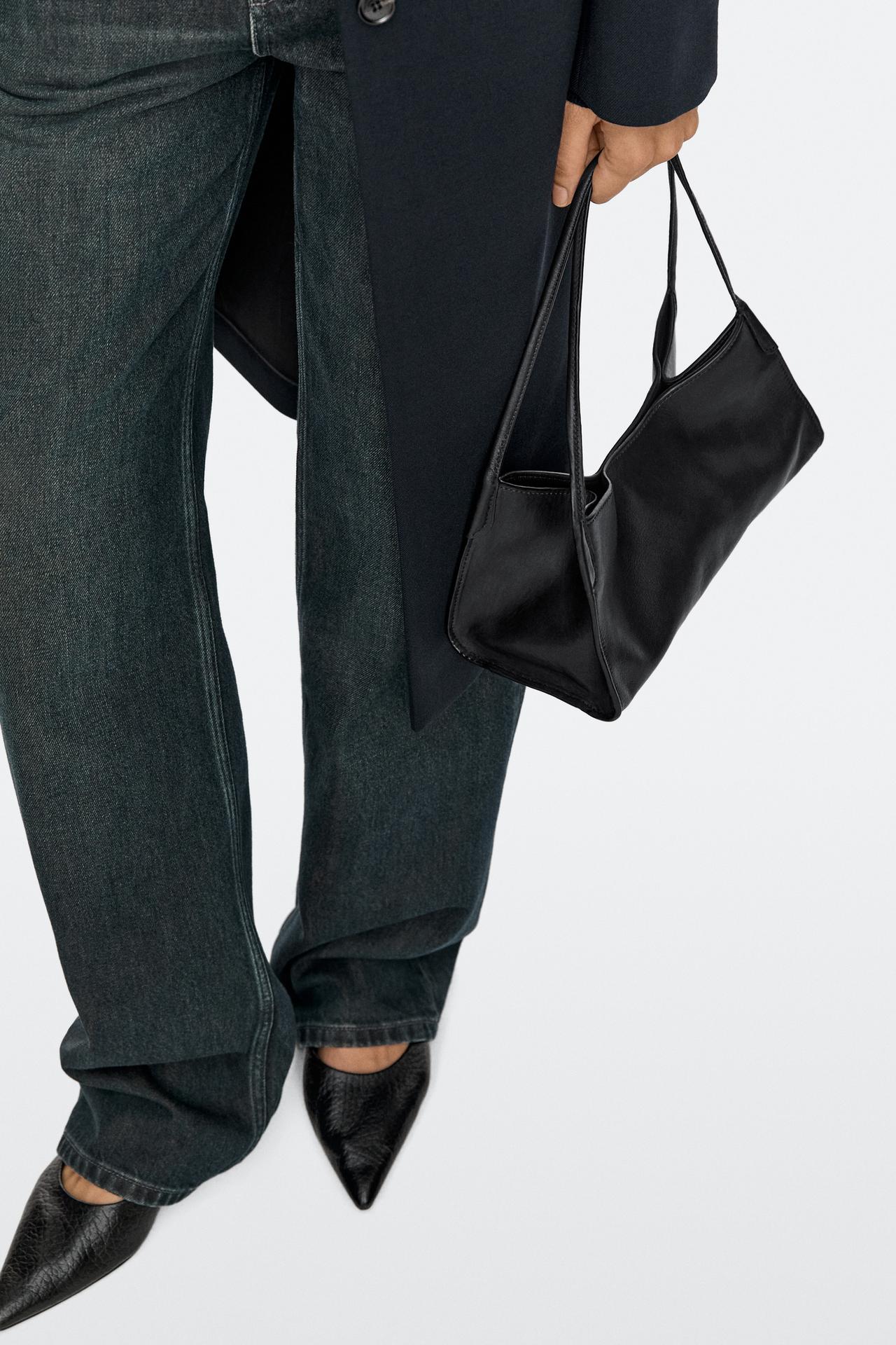 Mini nappa leather satchel — BLACK