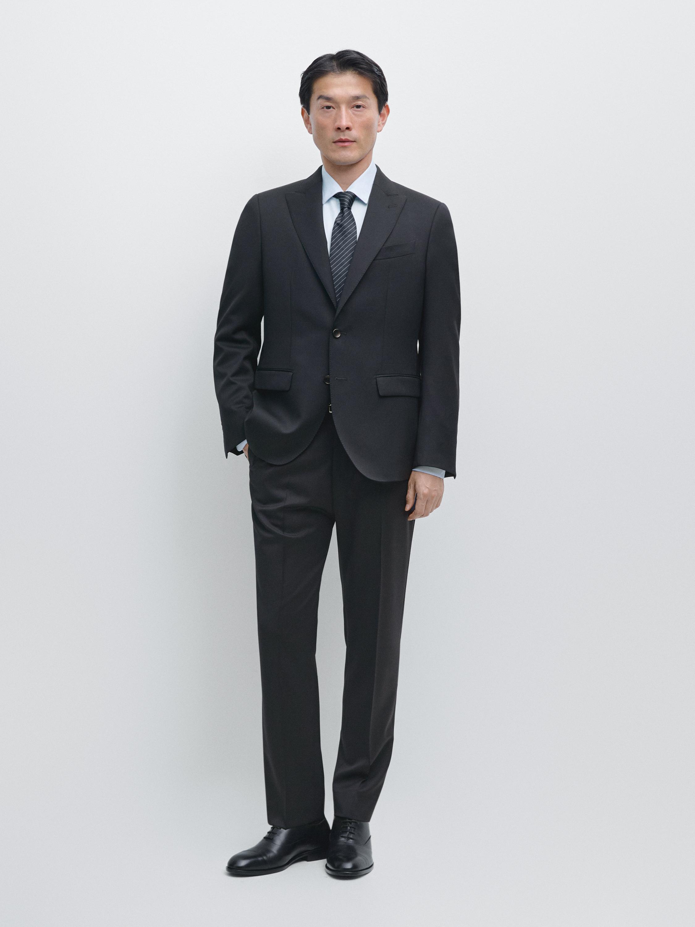 Pantalon de costume en laine froide