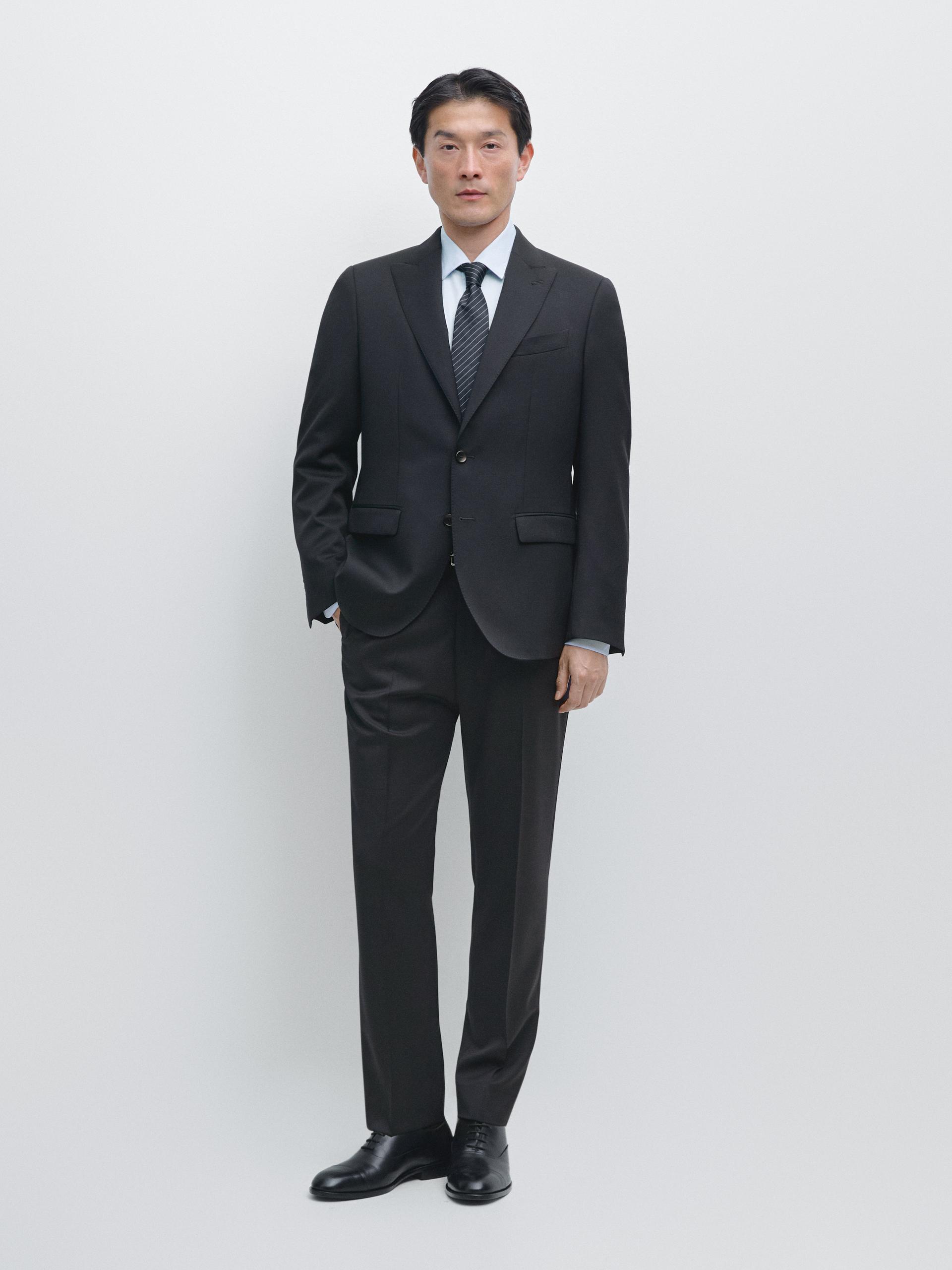 Pantalón Traje Lana Fría - Azul Marino - 50 - Massimo Dutti - Hombre