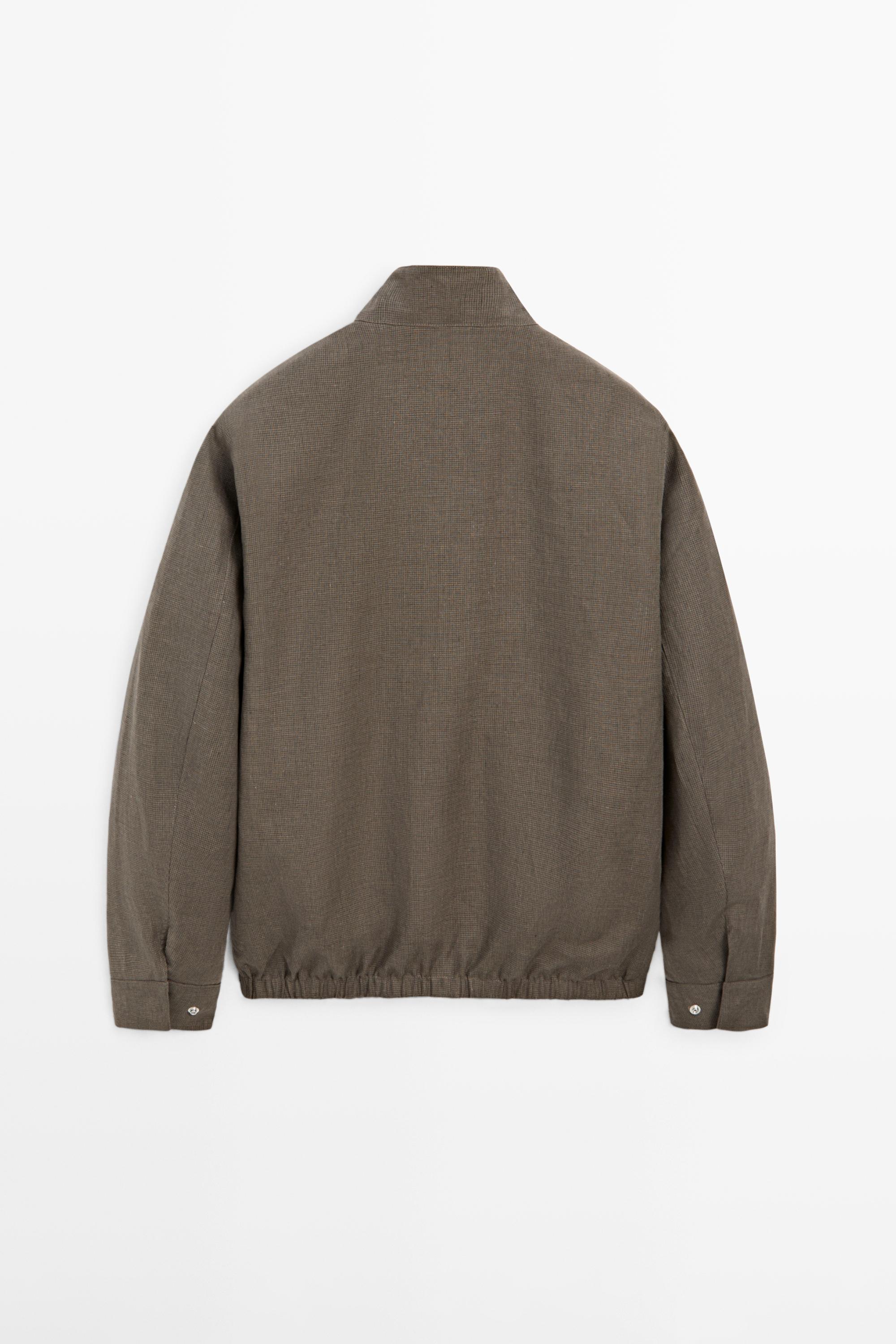 Short reversible linen blend jacket — MINK