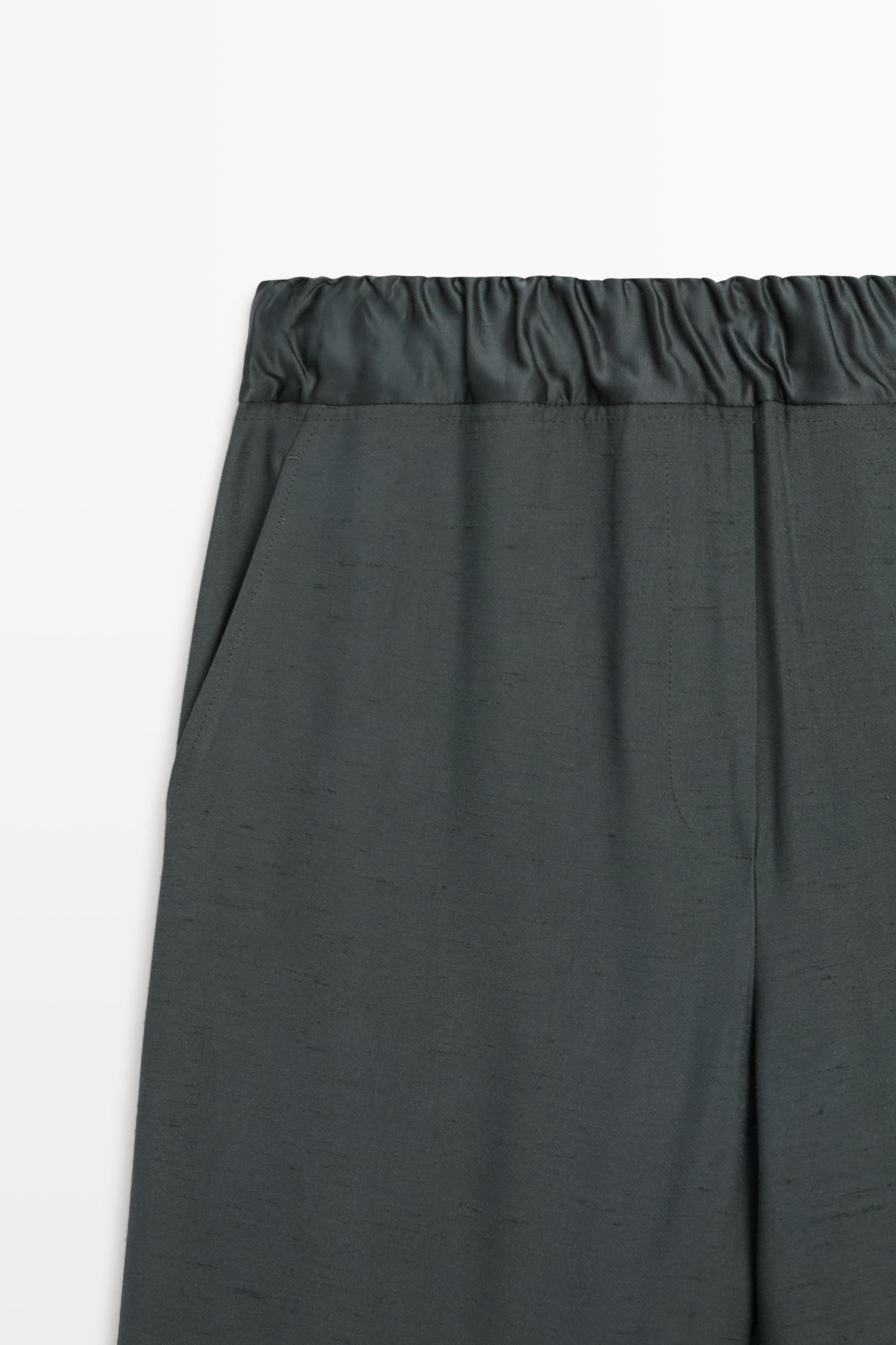 Studio total look elasticated pants — PETROLEUM
