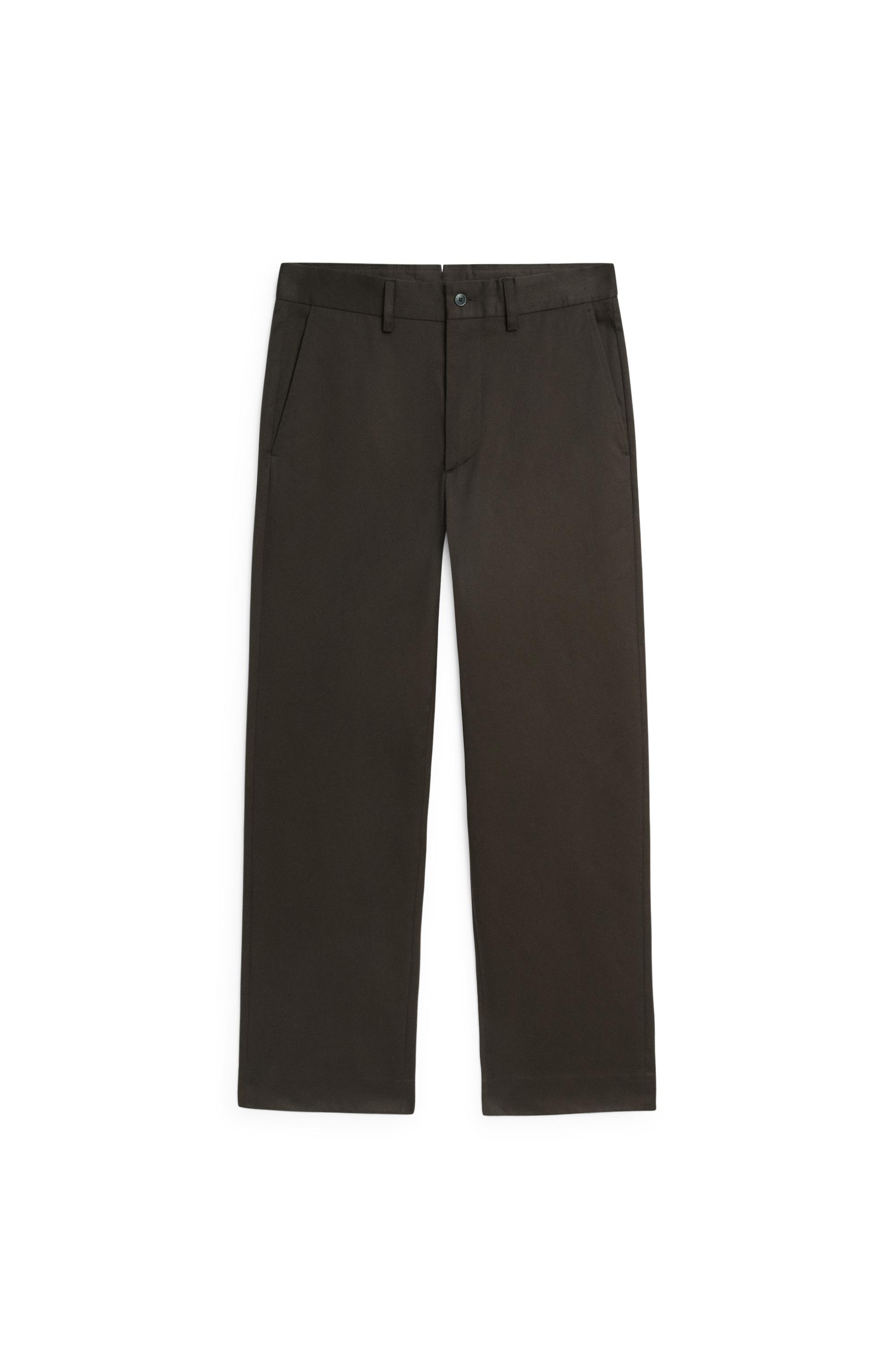 100% cotton wide-leg pants — BROWN