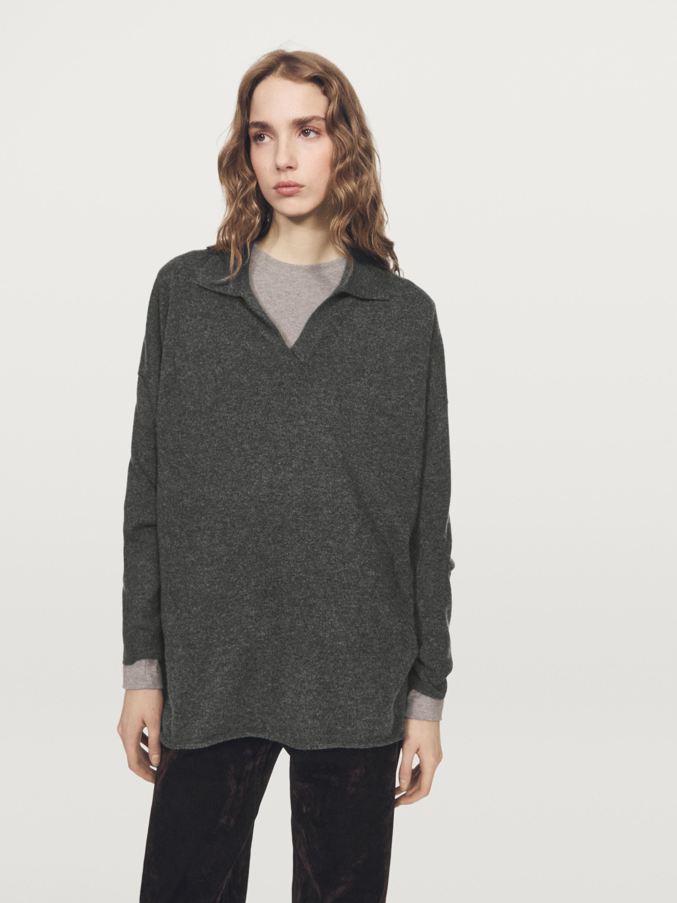 100% cashmere oversize knit sweater