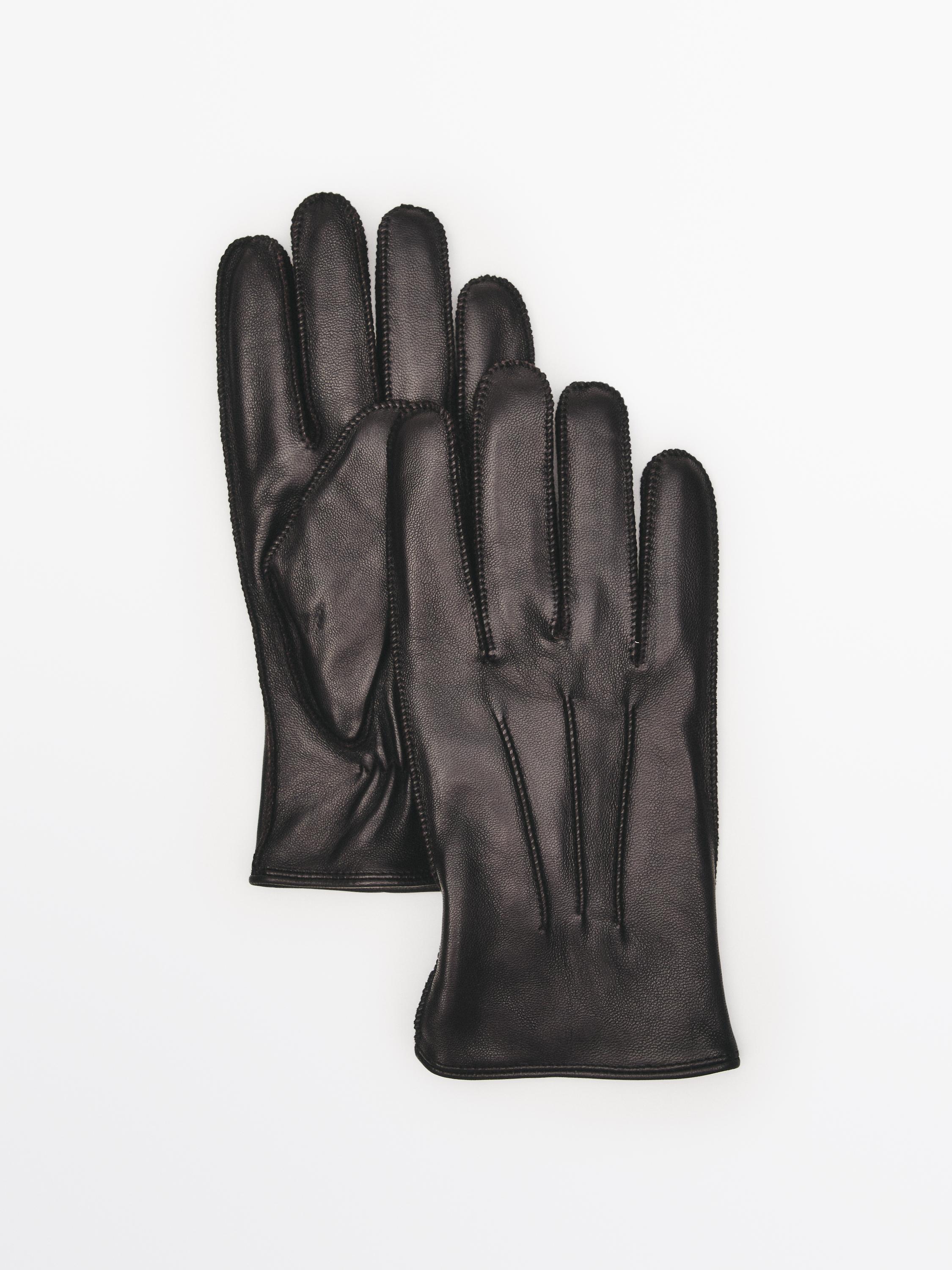 Leather gloves with nappa finish